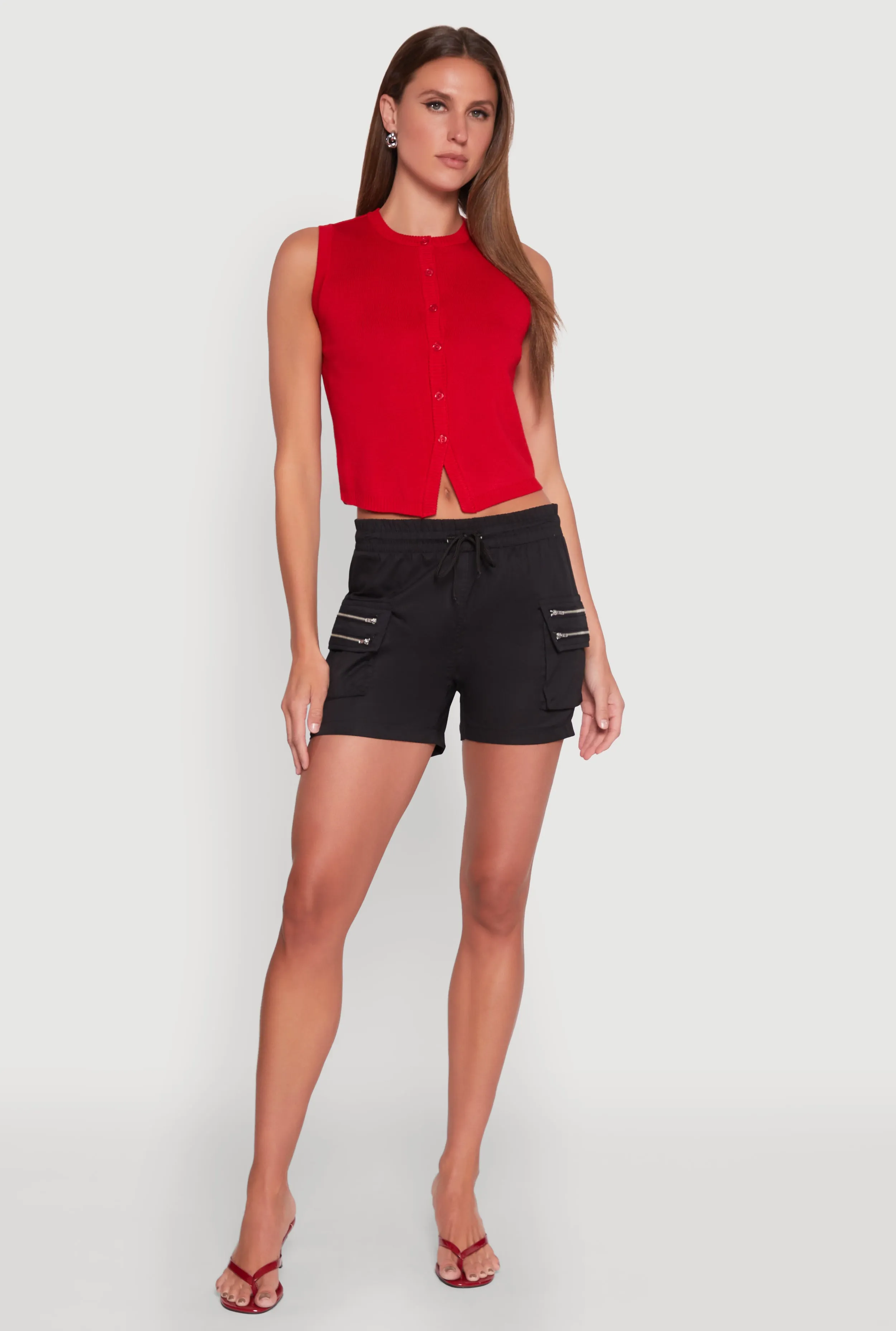 Zipper Cargo Pocket Shorts sold by Rainbow