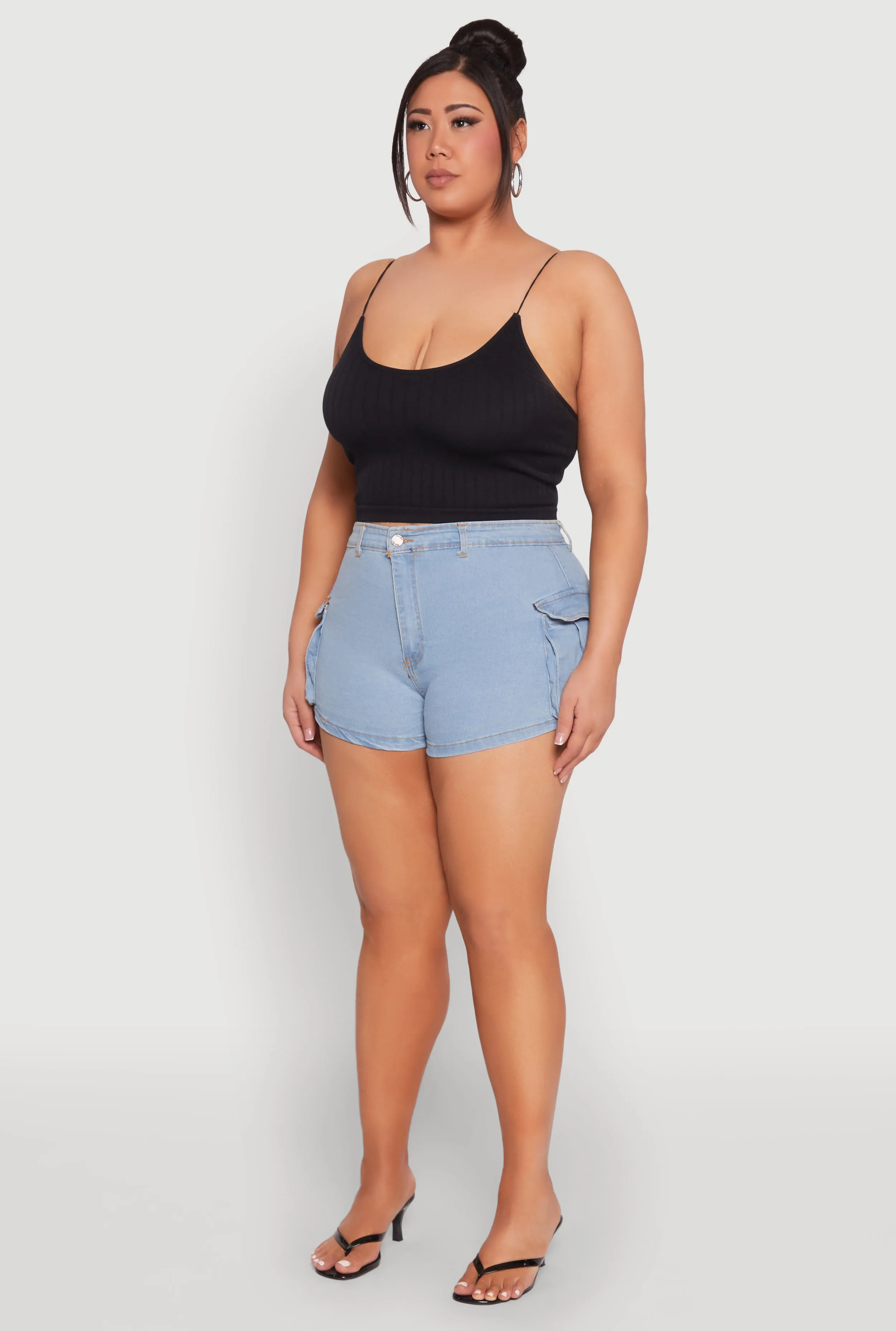 Plus Size Daisy Denim Cargo Shorts sold by Rainbow product image thumbnail 3