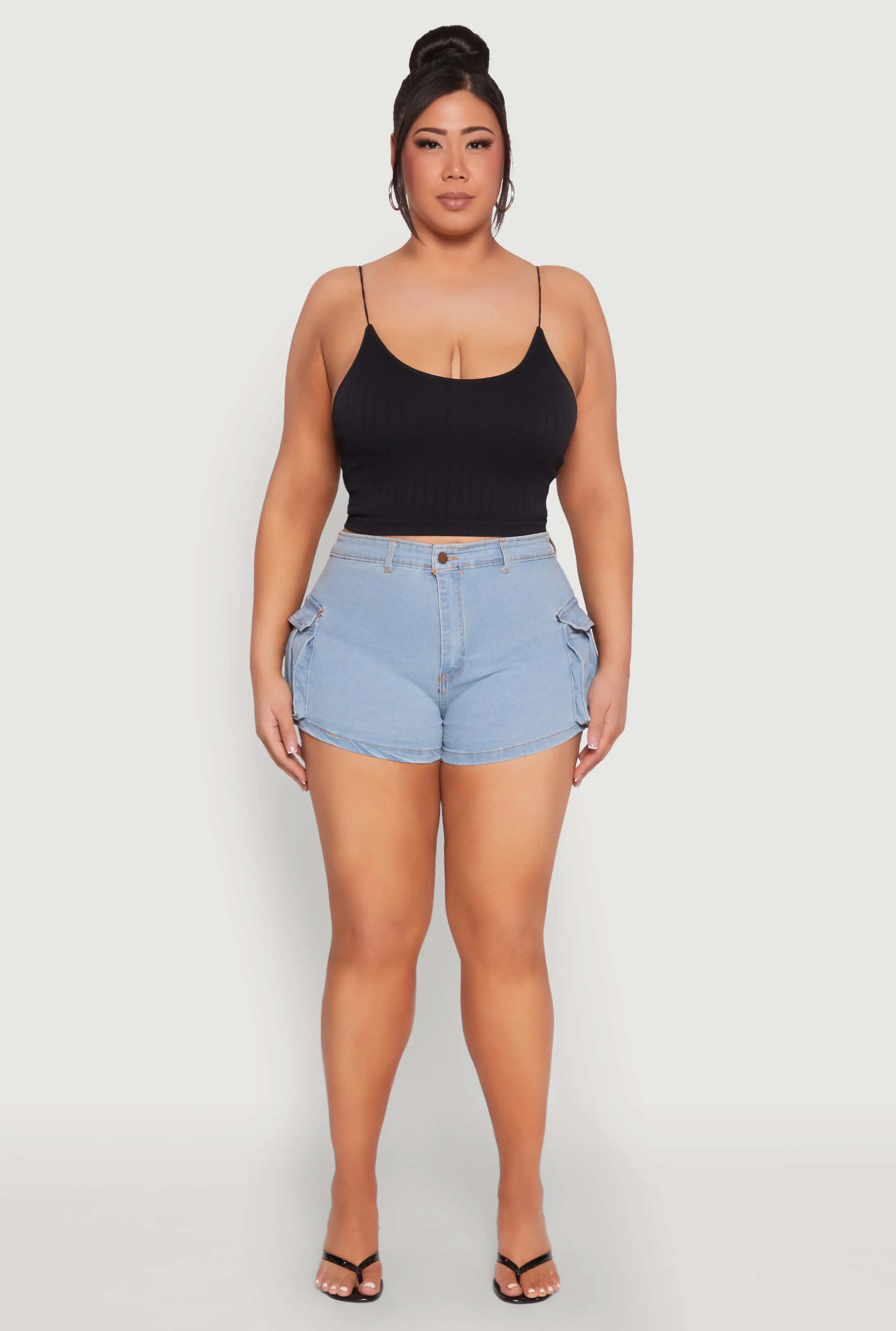 Plus Size Daisy Denim Cargo Shorts sold by Rainbow product image thumbnail 2