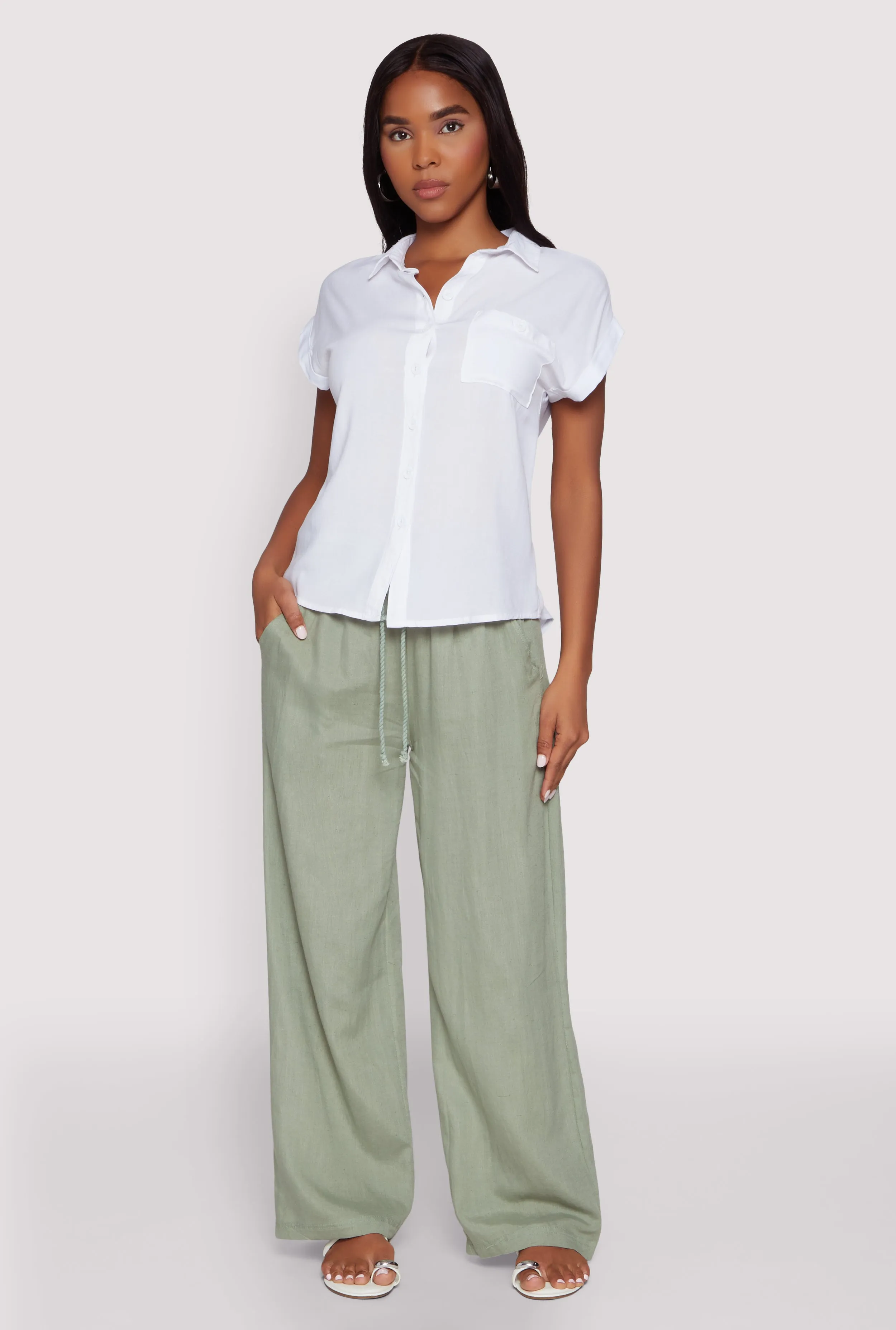 Linen High Waisted Pants sold by Rainbow product image thumbnail 2