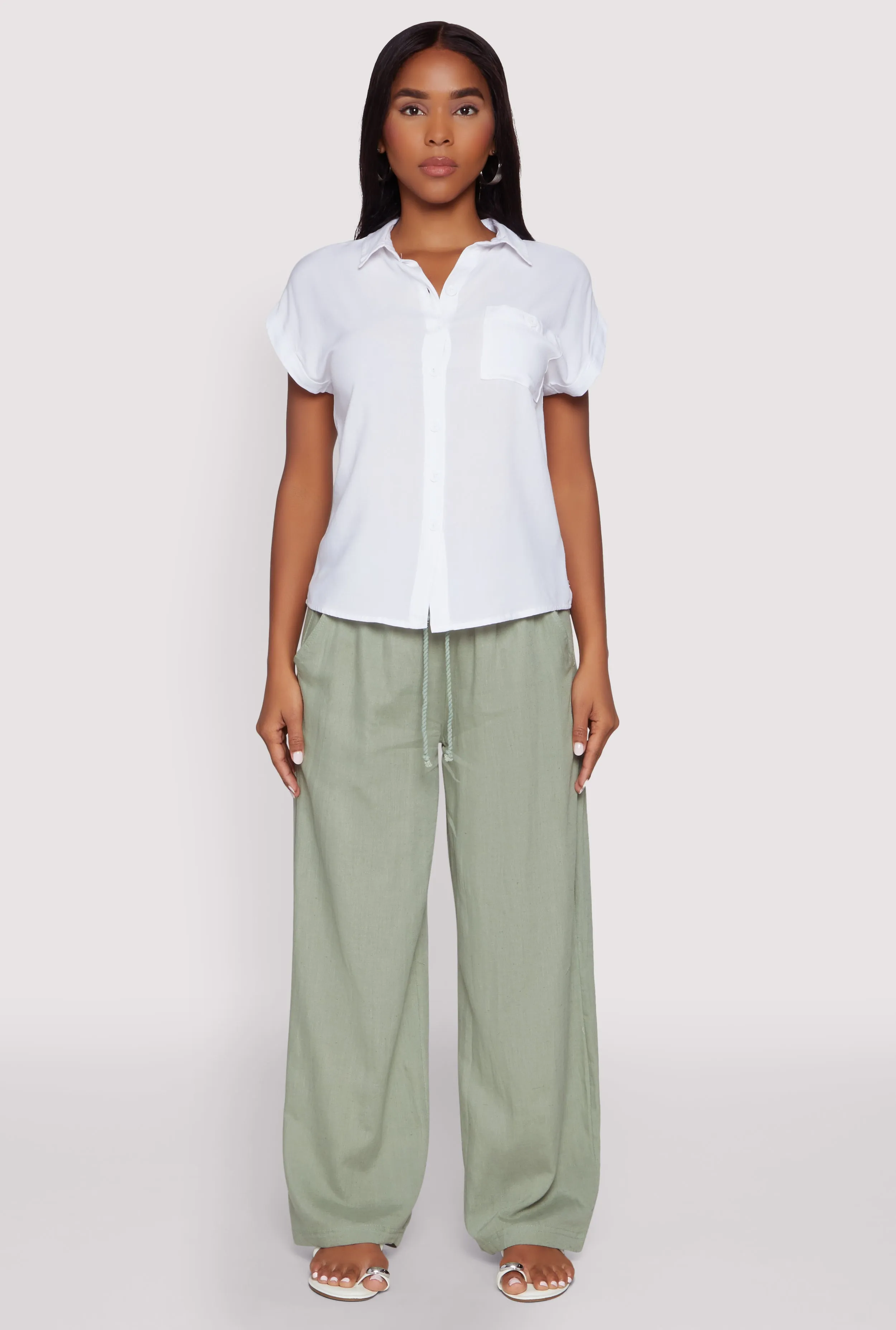 Linen High Waisted Pants sold by Rainbow