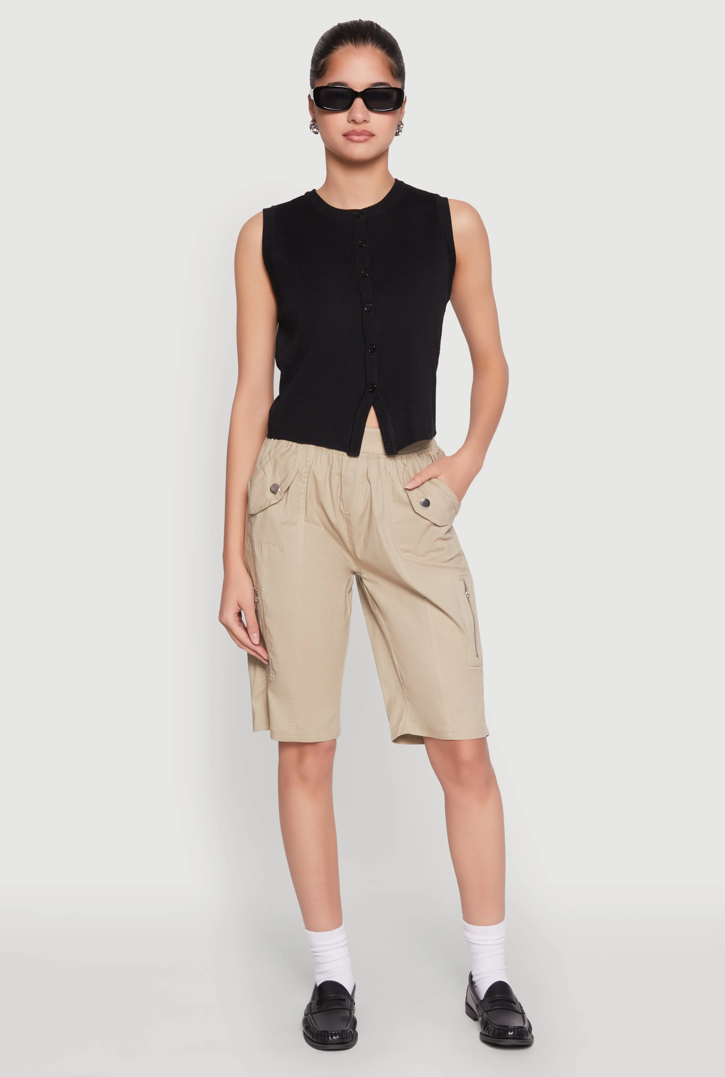 Side Zip Cargo Pocket Bermuda Shorts sold by Rainbow product image thumbnail 2