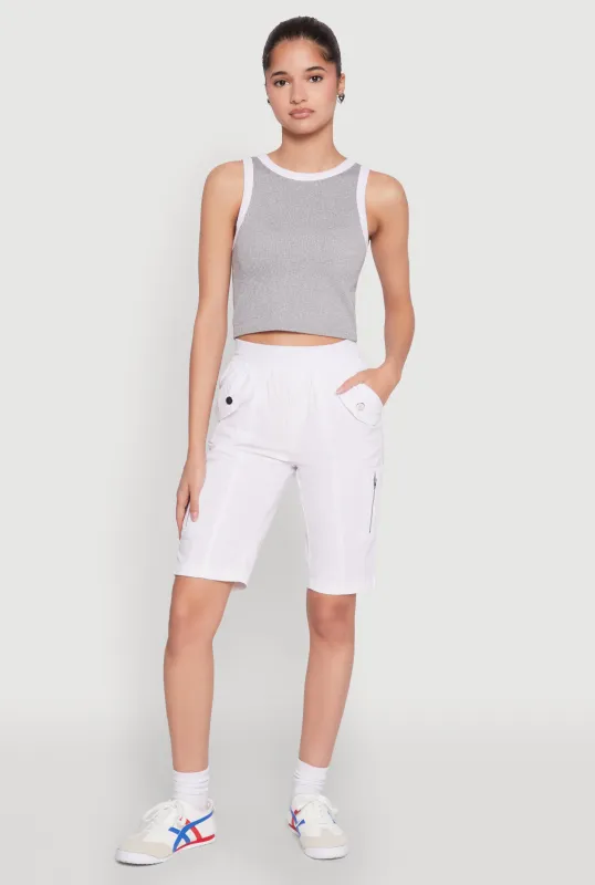 Side Zip Cargo Pocket Bermuda Shorts sold by Rainbow