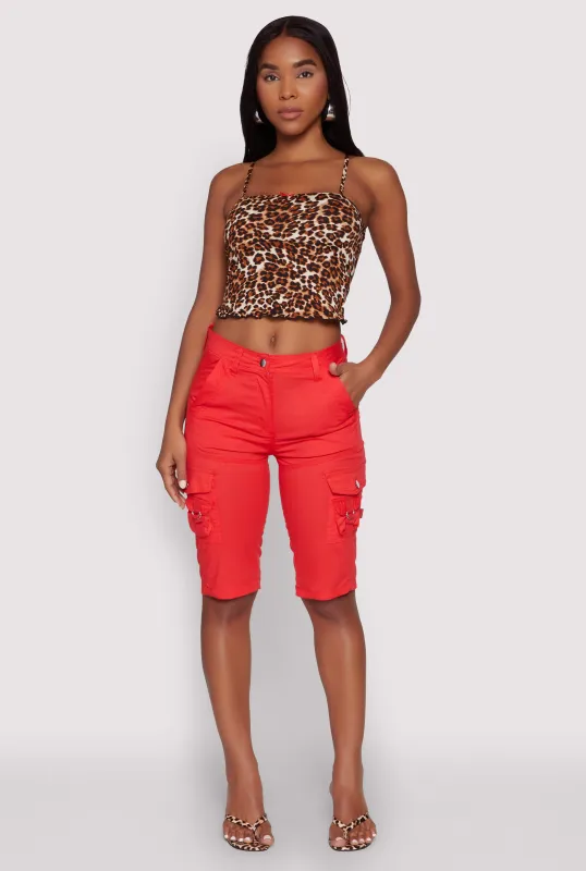 High Waisted Cargo Pocket Bermuda Shorts sold by Rainbow