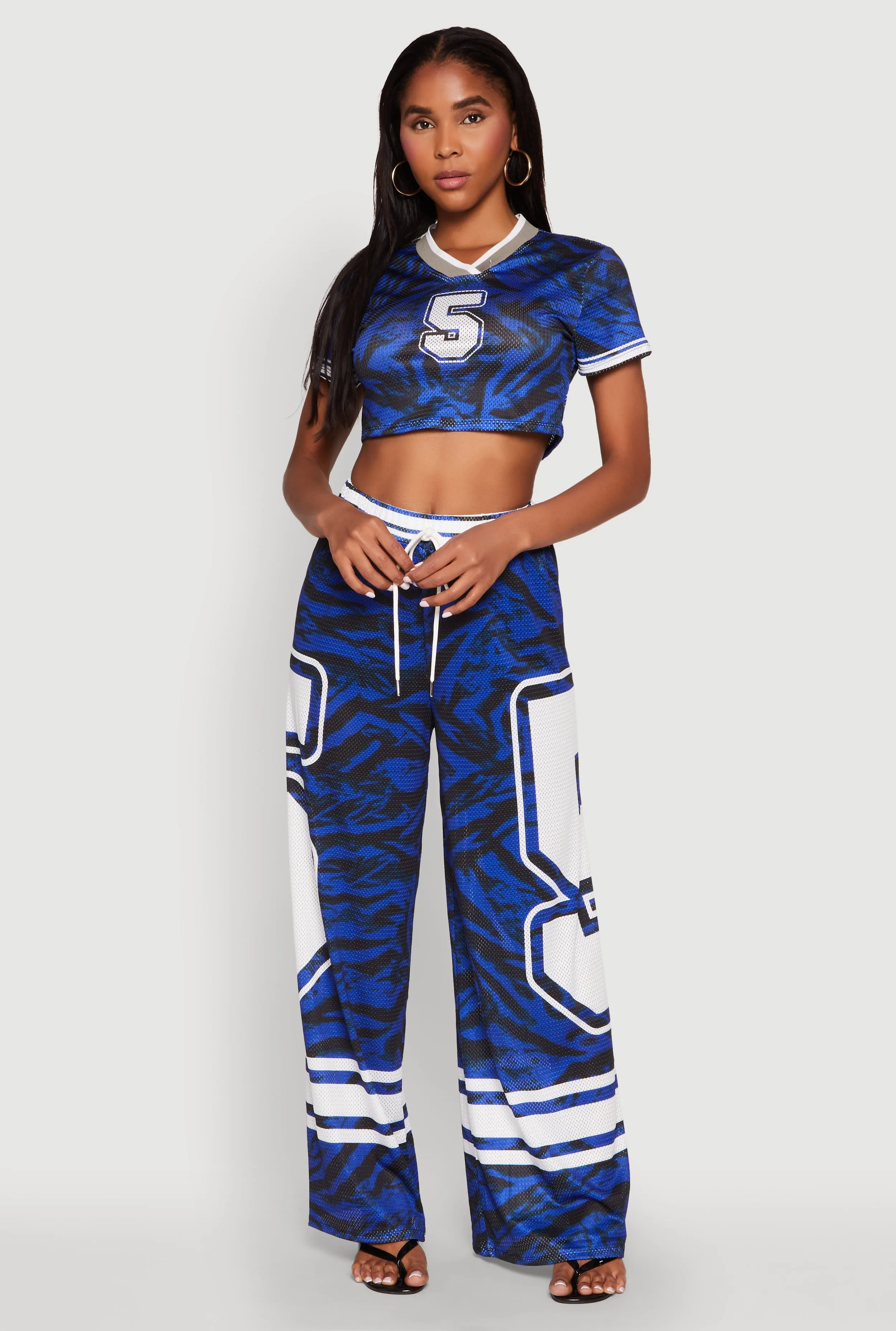 Graphic Zebra Print Cropped Football Jersey sold by Rainbow product image thumbnail 2