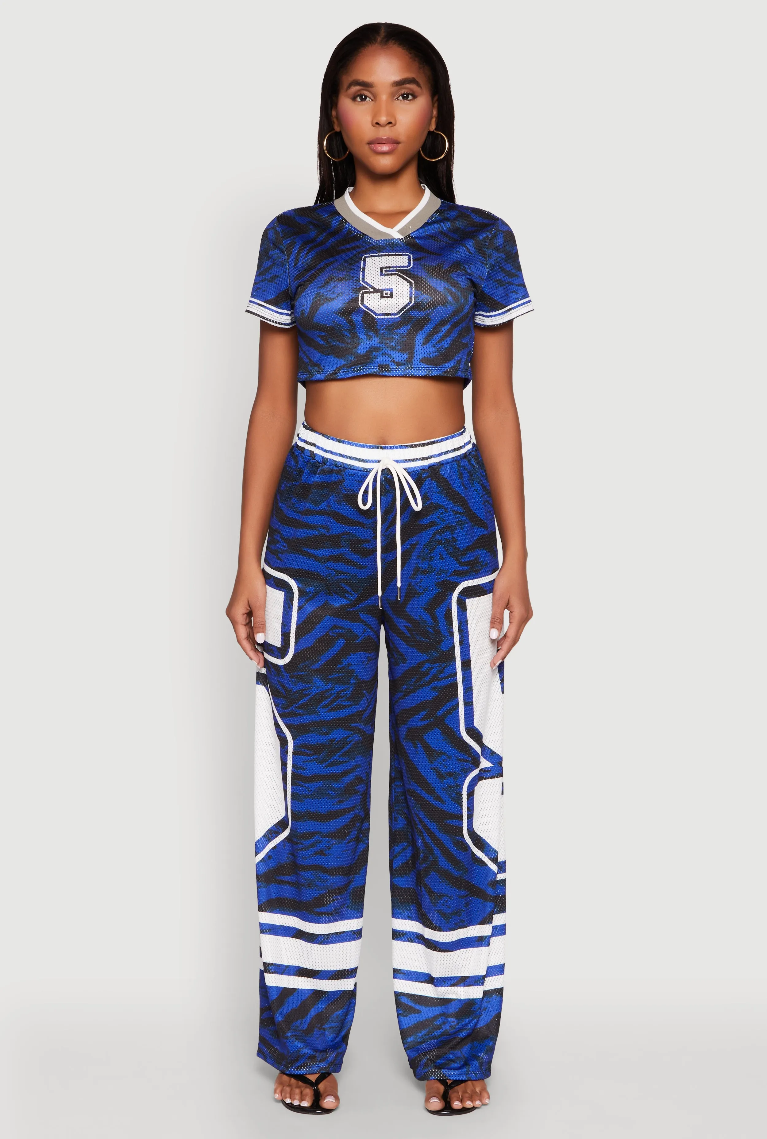 Graphic Zebra Print Cropped Football Jersey sold by Rainbow product image thumbnail 3