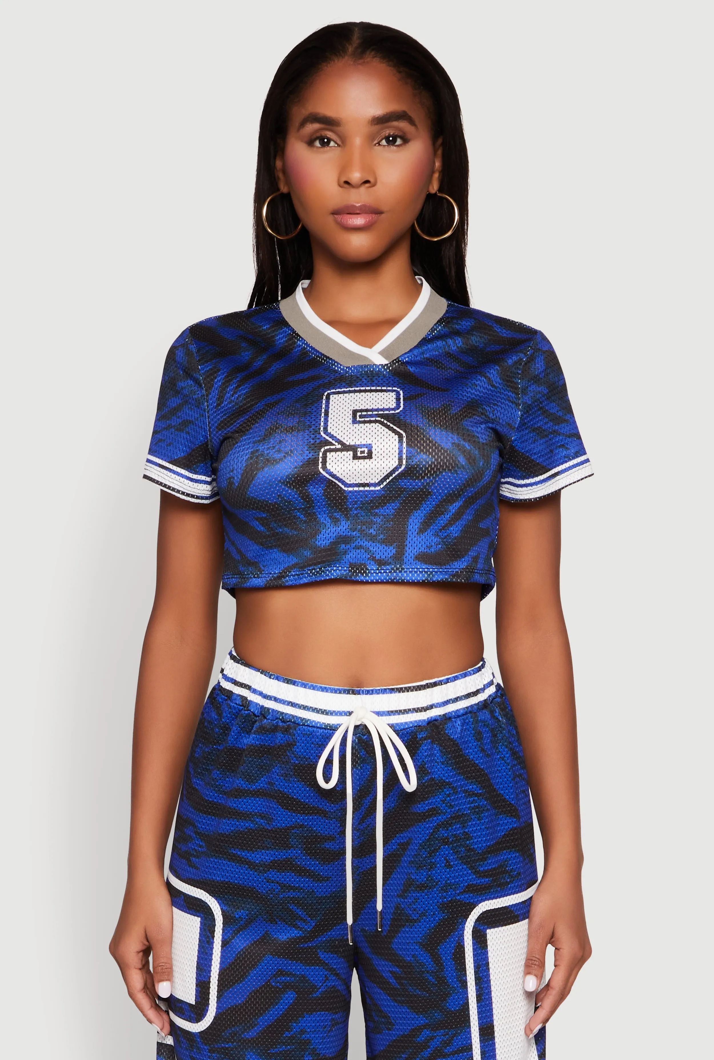 Graphic Zebra Print Cropped Football Jersey sold by Rainbow