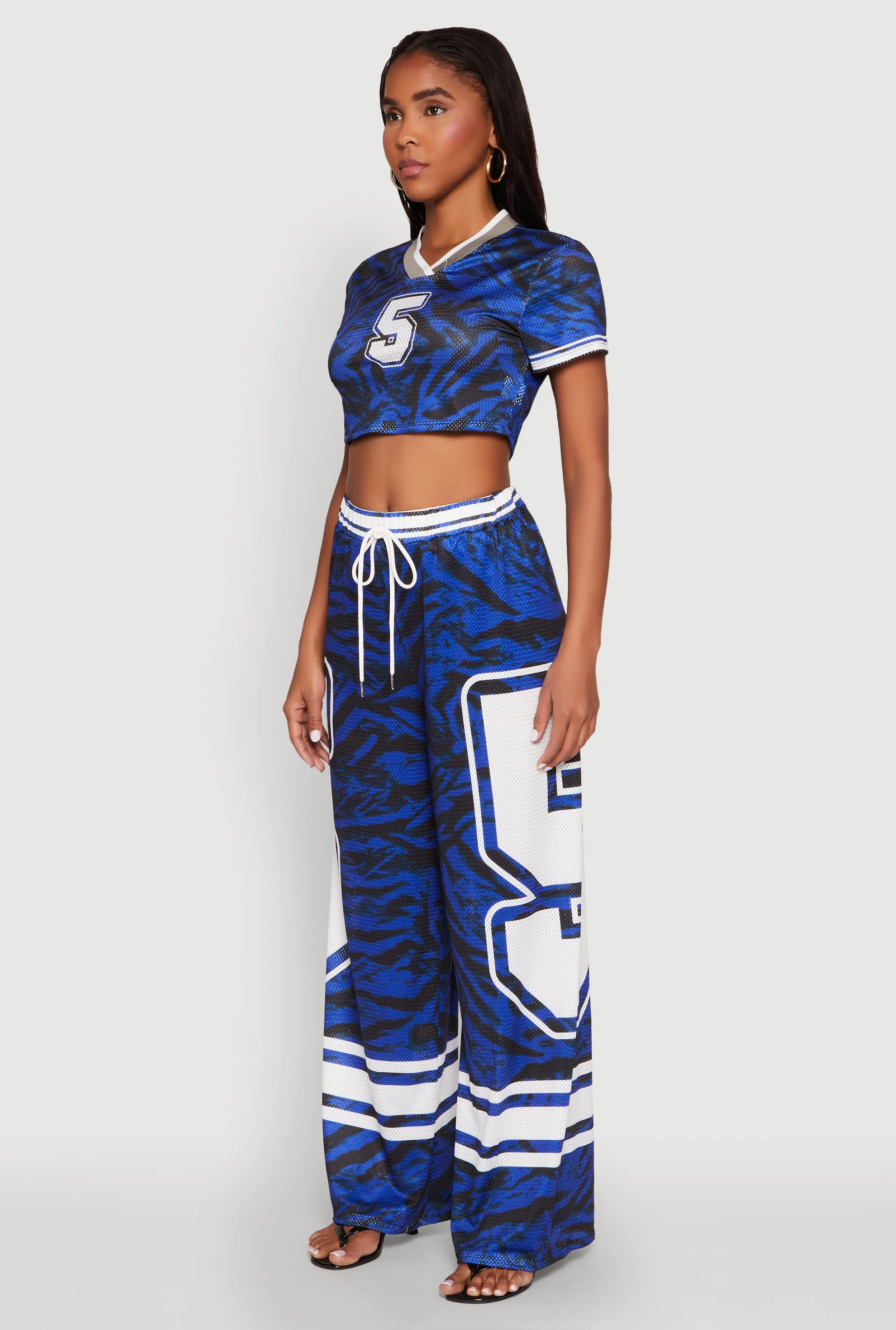 Graphic Zebra Print Cropped Football Jersey sold by Rainbow product image thumbnail 5