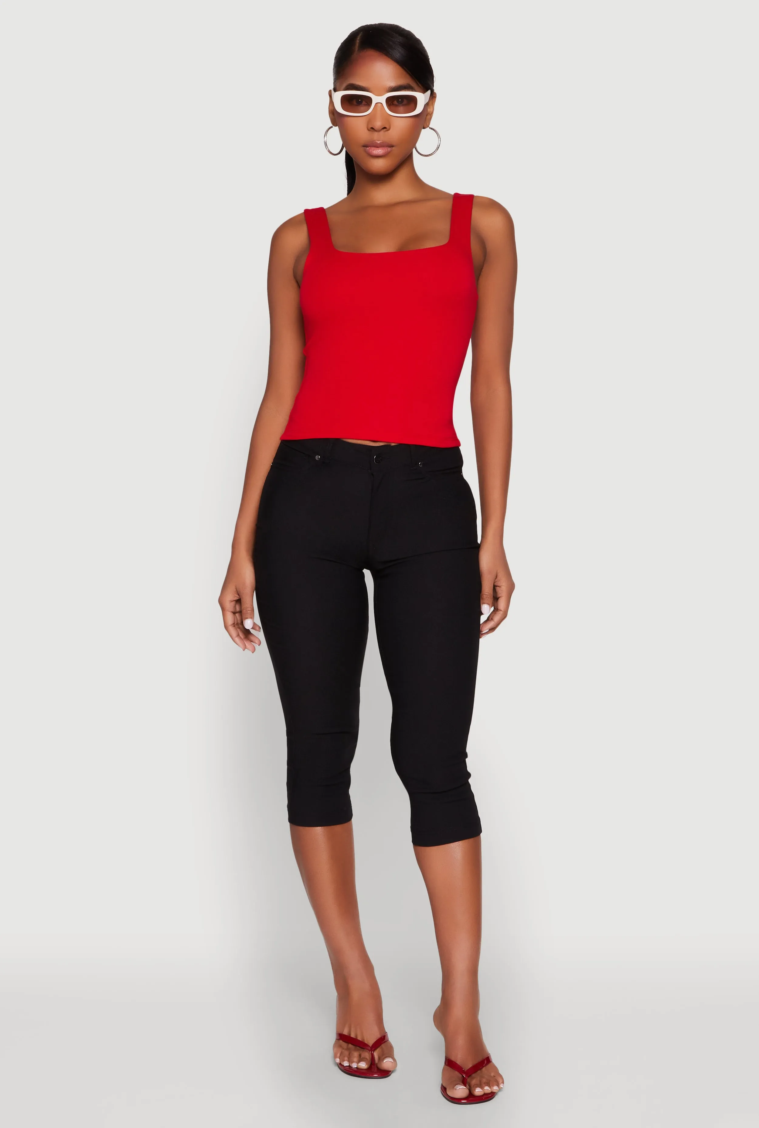 Double Layer Square Neck Tank Top sold by Rainbow