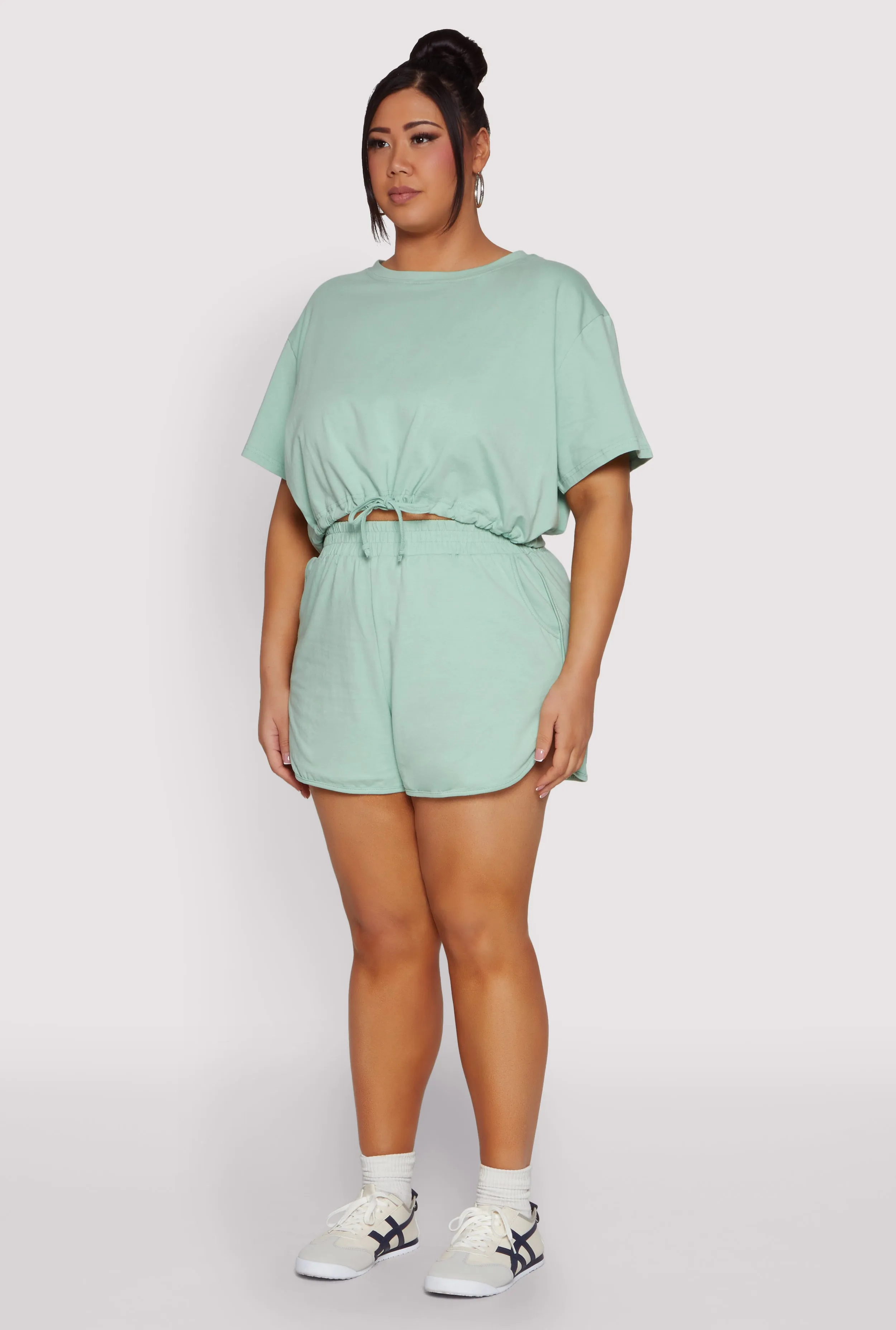 Plus Size Daisy Drawstring Hem Crop Top sold by Rainbow product image thumbnail 5