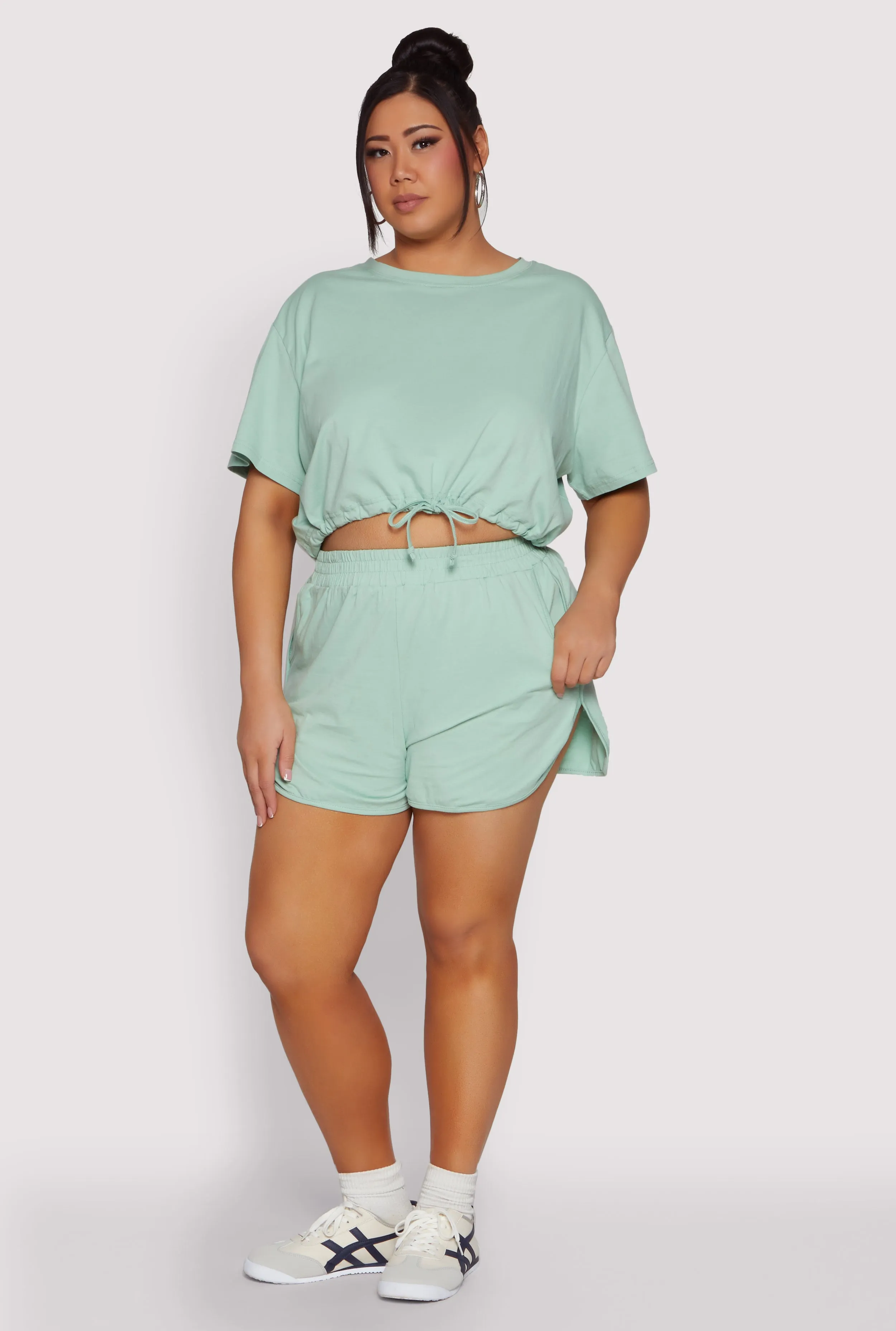 Plus Size Daisy Drawstring Hem Crop Top sold by Rainbow product image thumbnail 3