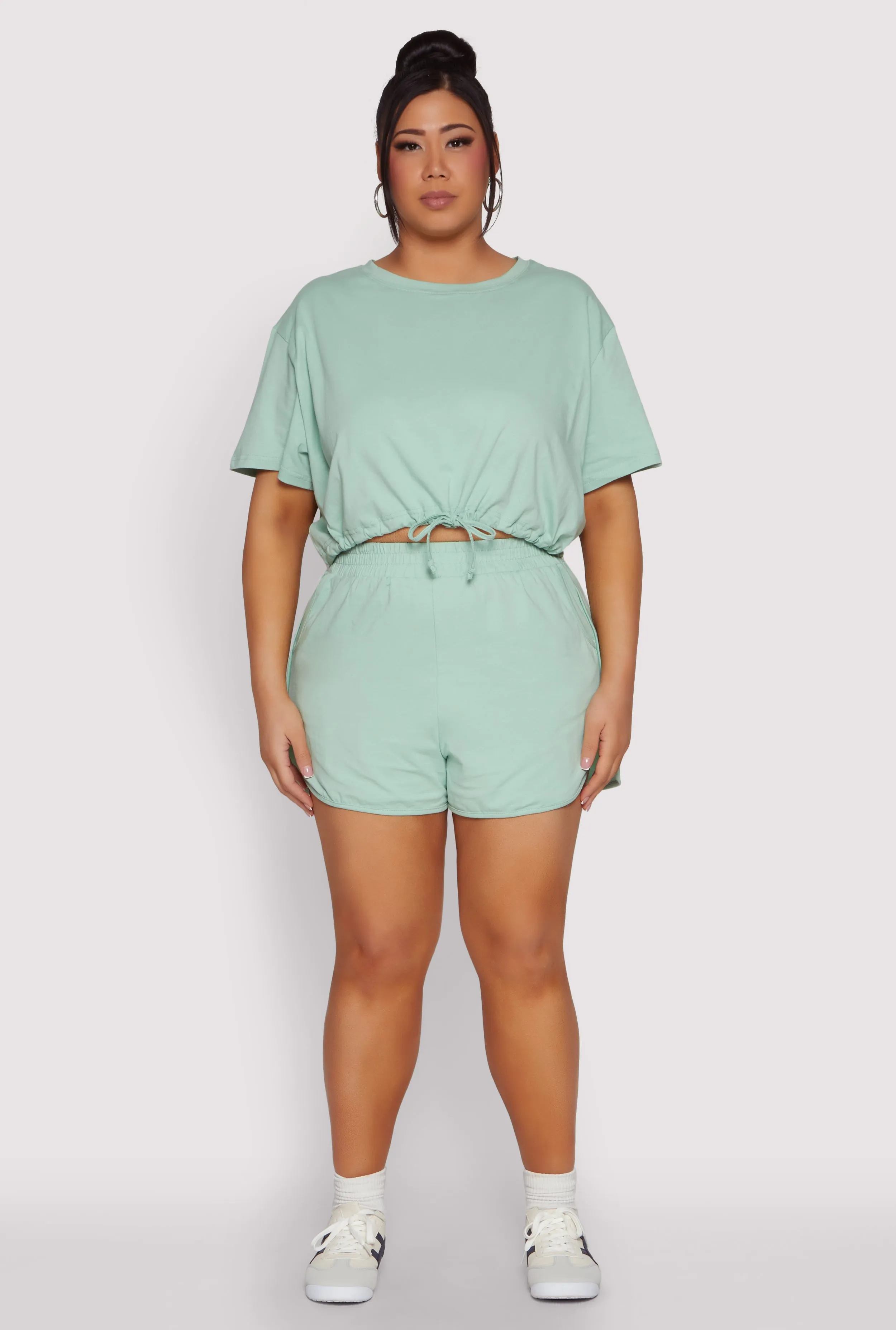 Plus Size Daisy Drawstring Hem Crop Top sold by Rainbow product image thumbnail 2