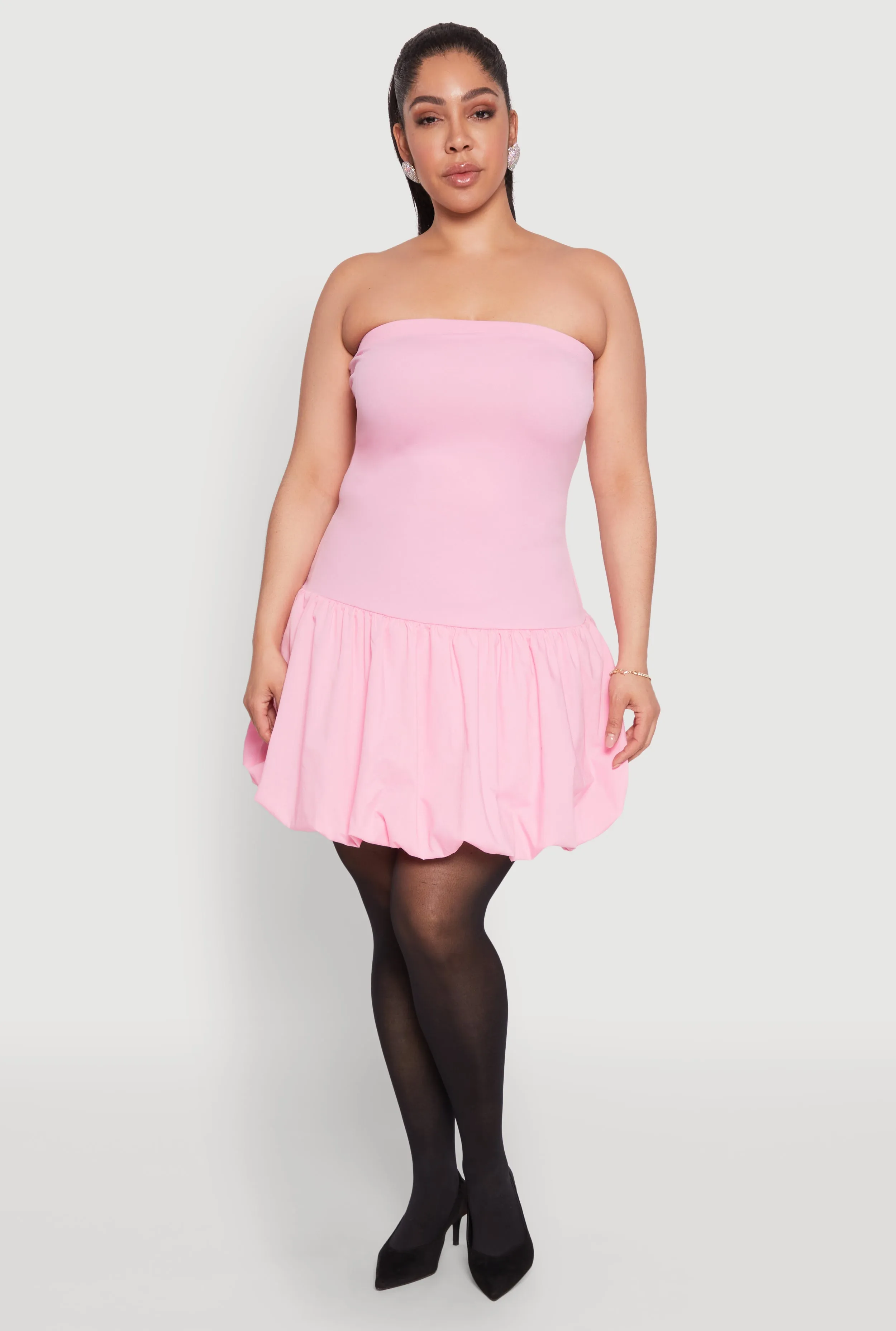 Plus Size Sleeveless Bubble Hem Dress sold by Rainbow