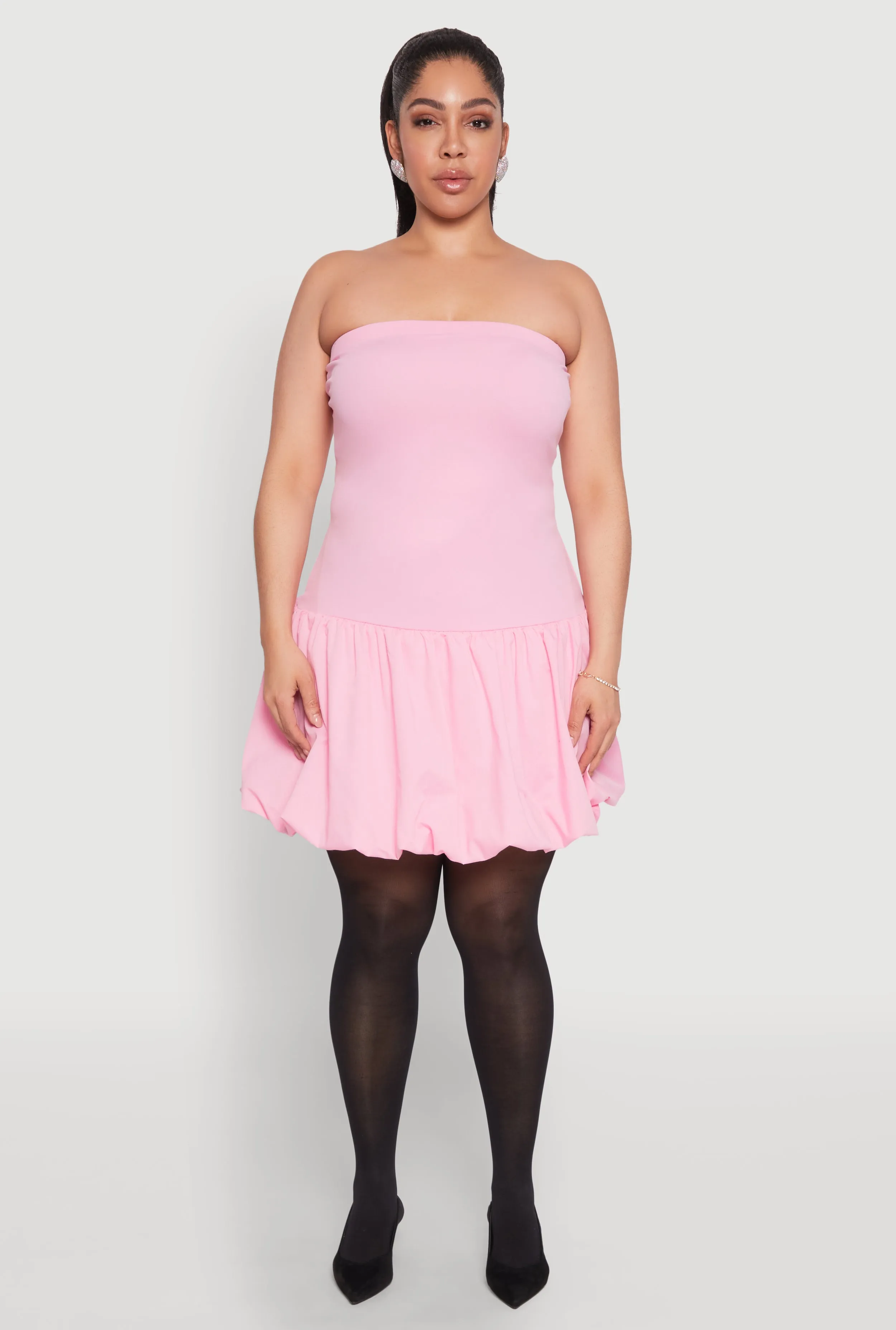 Plus Size Sleeveless Bubble Hem Dress sold by Rainbow product image thumbnail 2