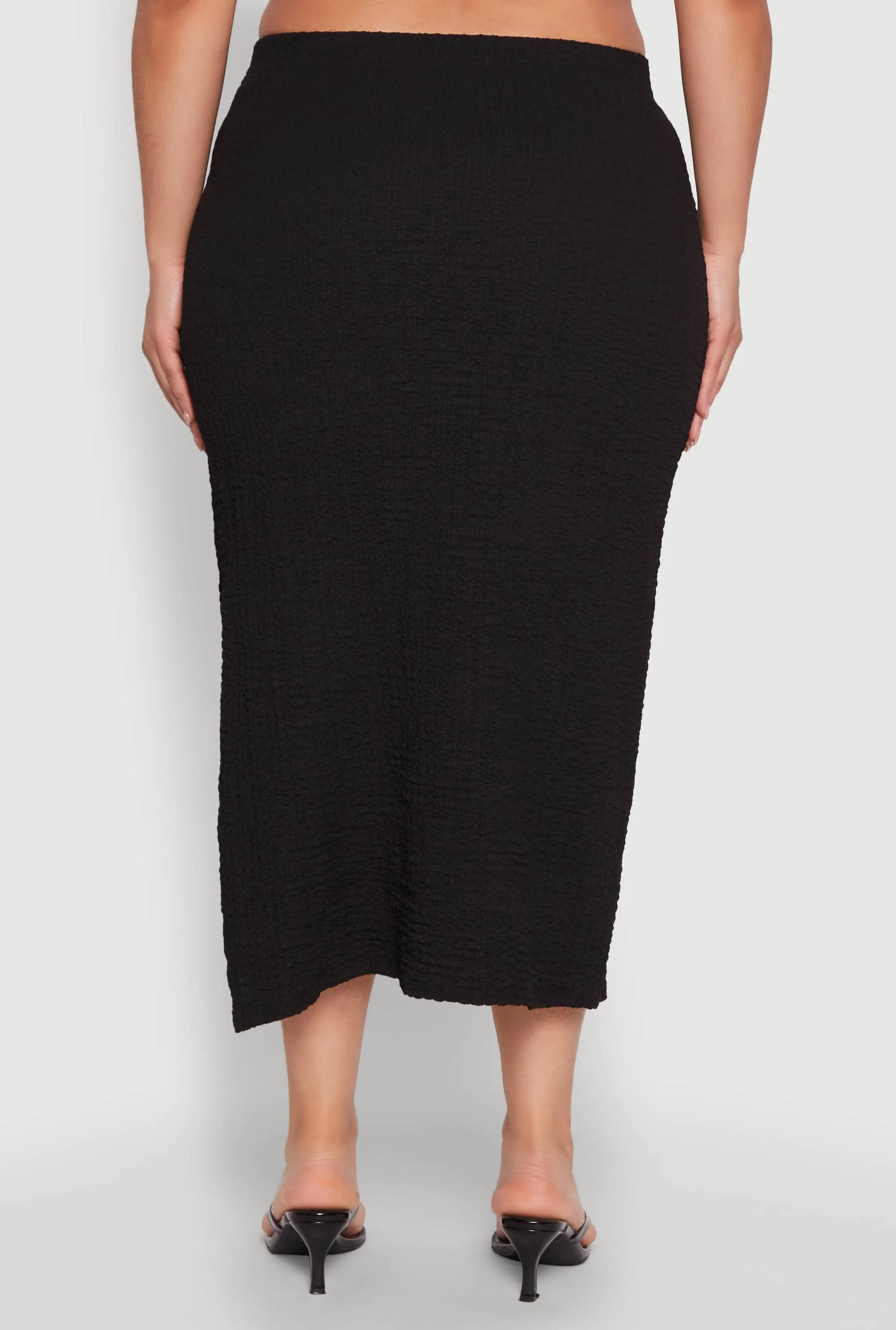 Plus Size Textured Knit Midi Skirt sold by Rainbow product image thumbnail 5