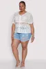 Plus Size Scalloped Crochet Top sold by Rainbow