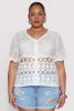 Plus Size Scalloped Crochet Top sold by Rainbow