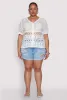 Plus Size Scalloped Crochet Top sold by Rainbow