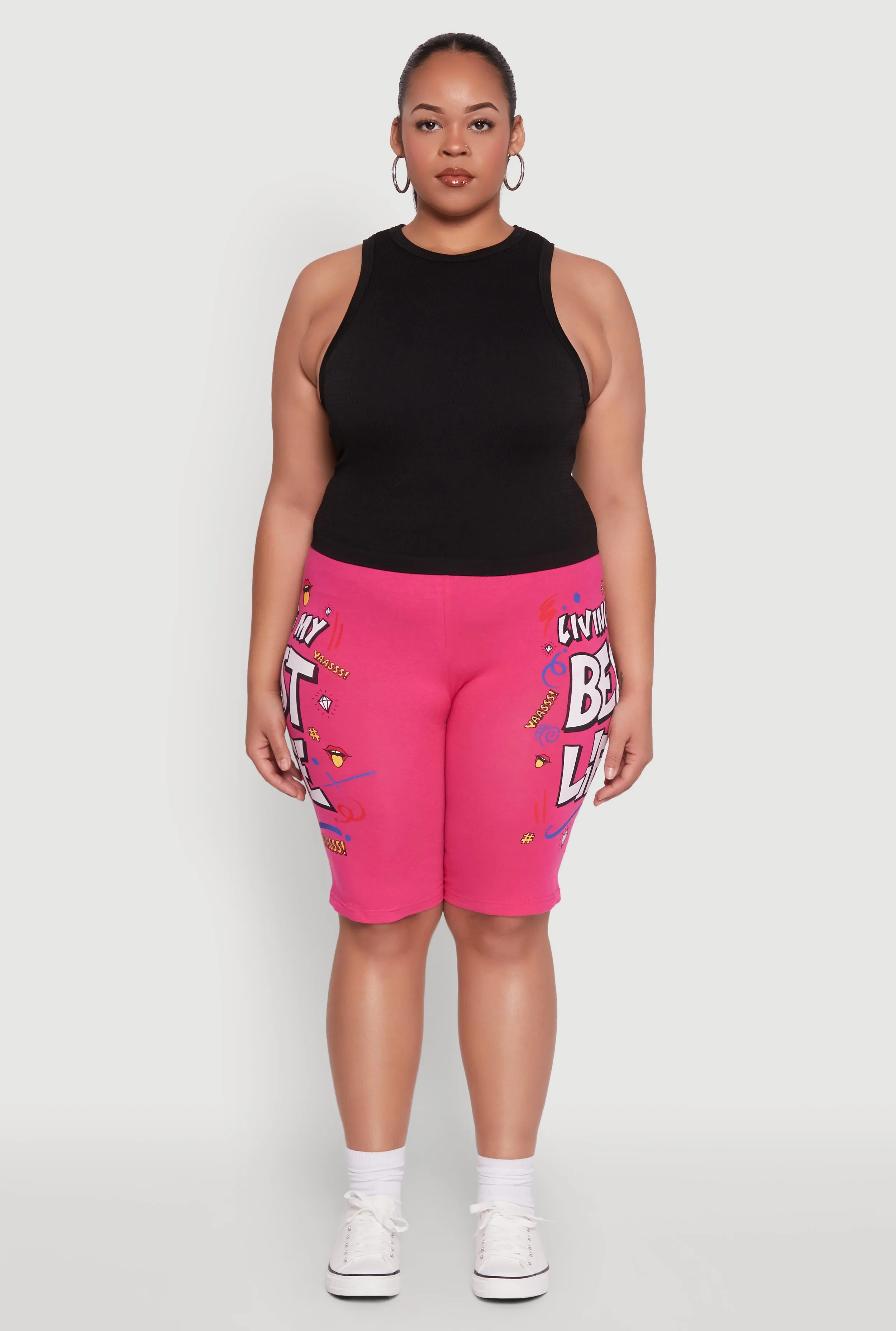 Plus Size Living My Best Life Graphic Shorts sold by Rainbow