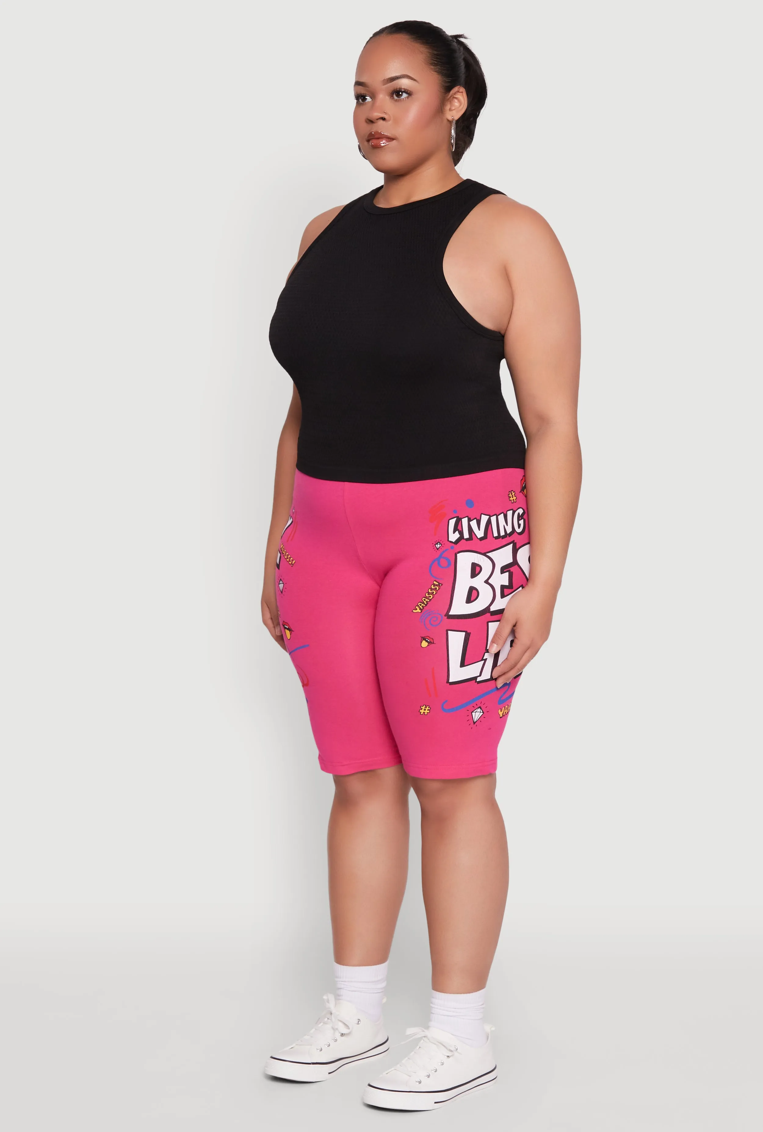 Plus Size Living My Best Life Graphic Shorts sold by Rainbow product image thumbnail 3