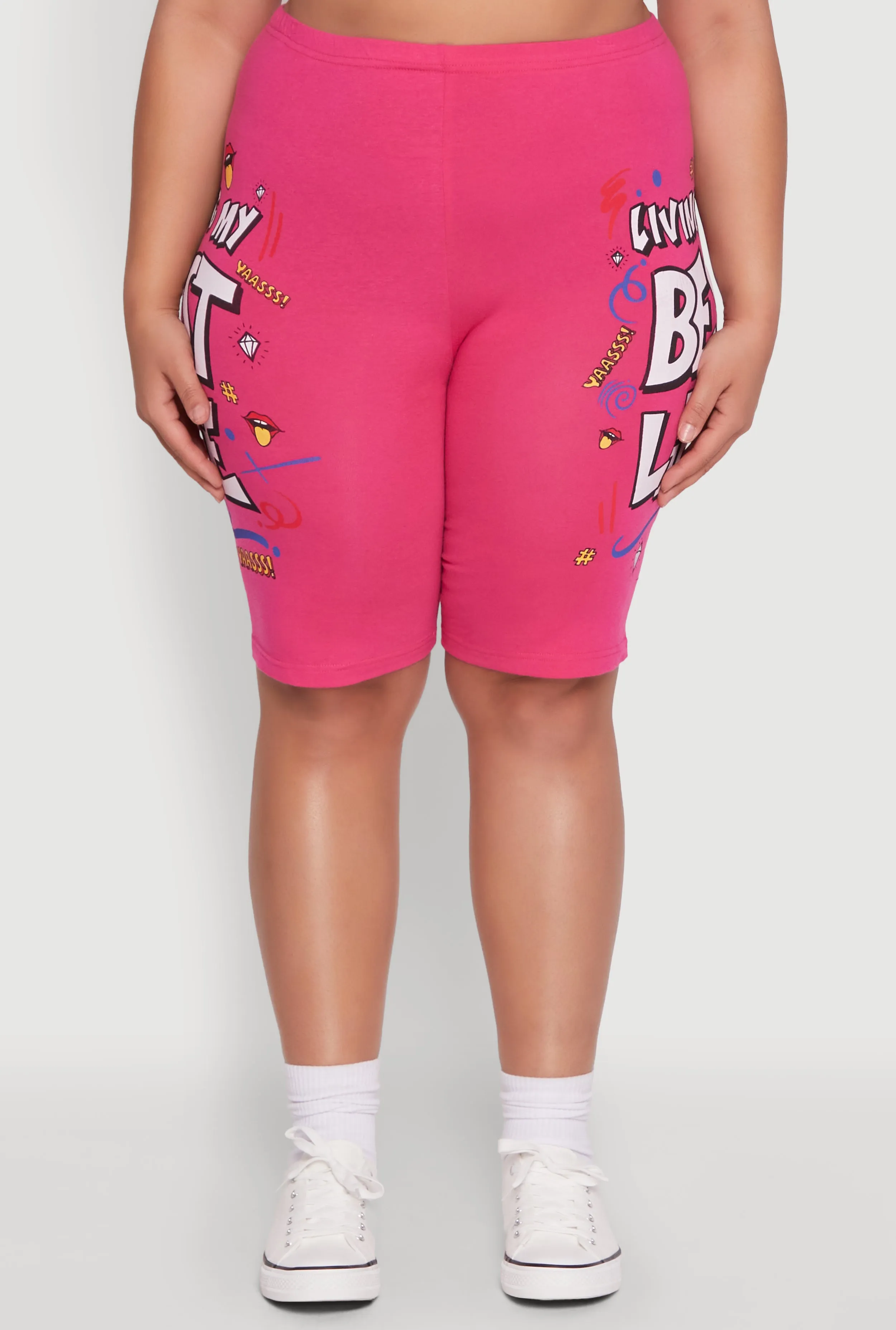 Plus Size Living My Best Life Graphic Shorts sold by Rainbow product image thumbnail 5