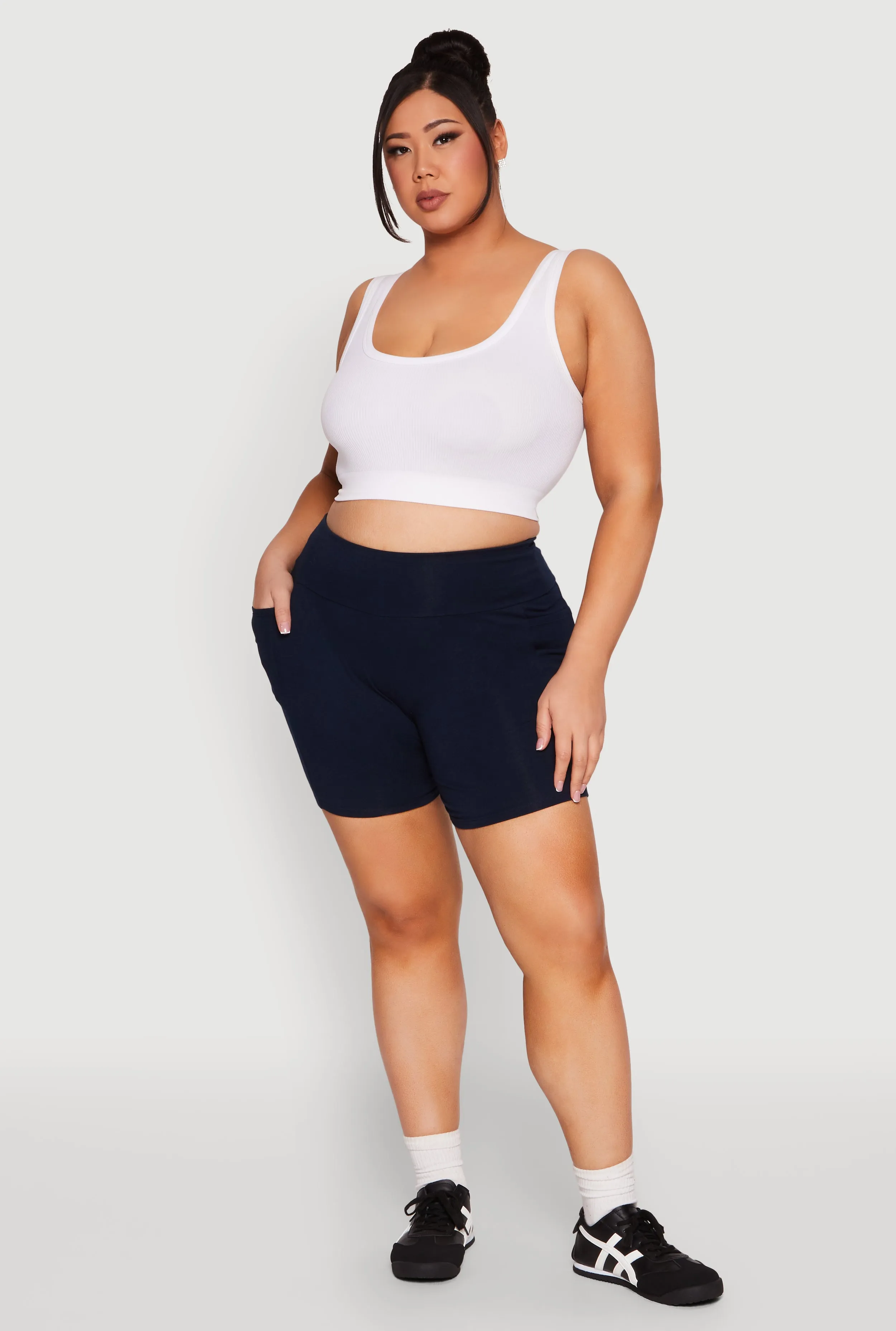 Plus Size Cell Phone Pocket Shorts sold by Rainbow