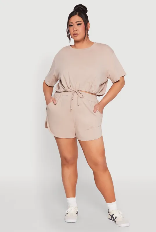 Plus Size Smocked Dolphin Shorts sold by Rainbow