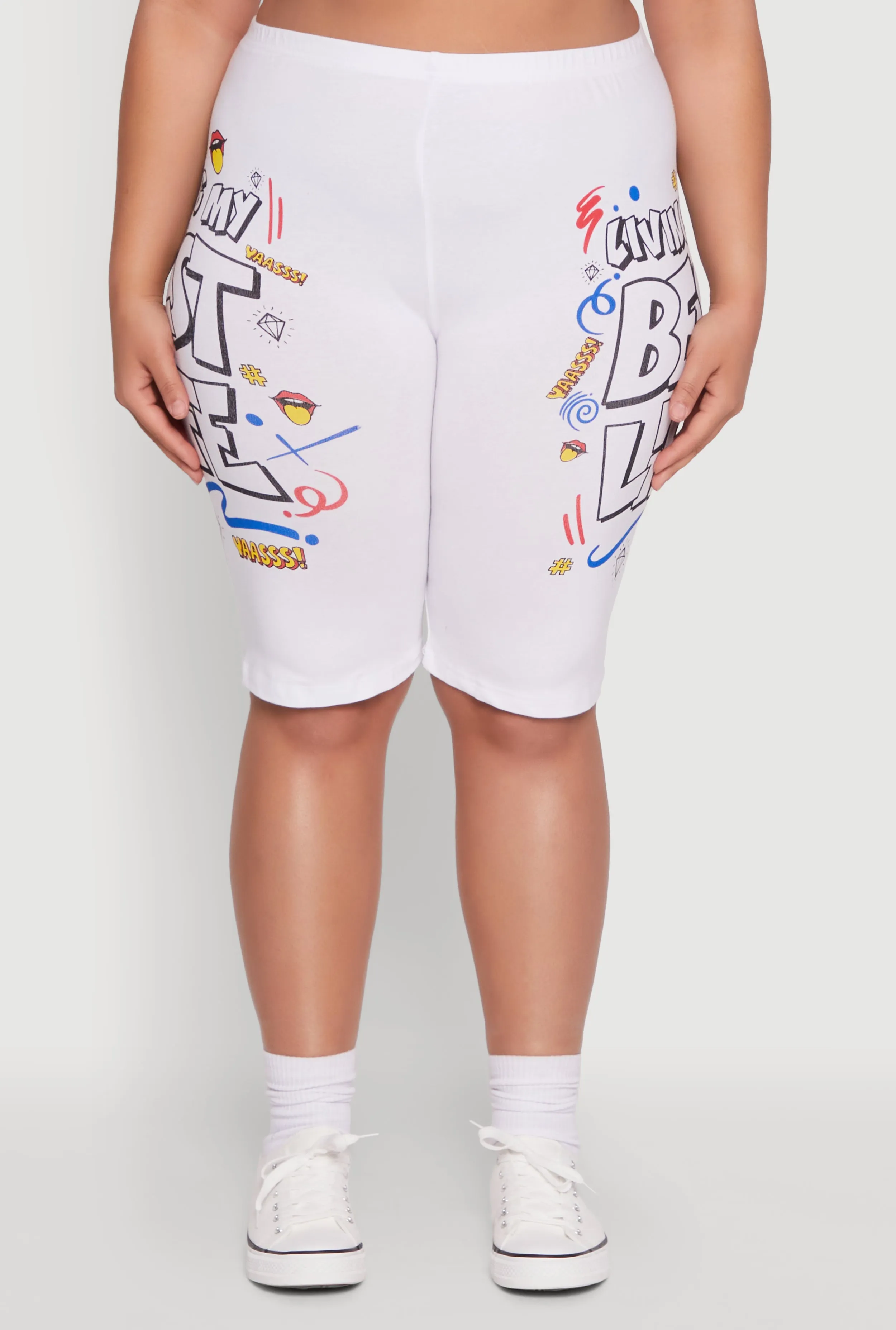 Plus Size Living My Best Life Graphic Shorts sold by Rainbow product image thumbnail 5