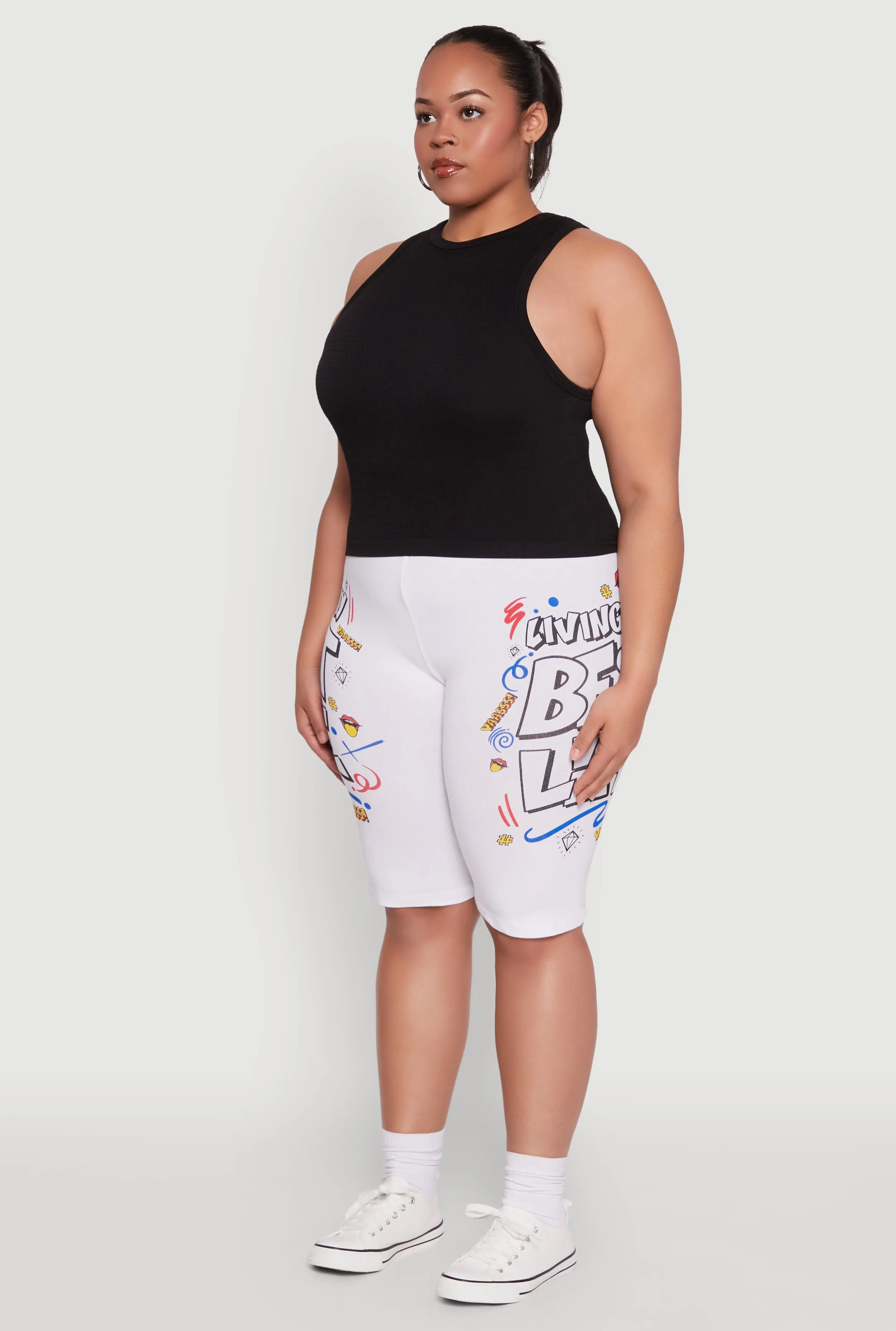 Plus Size Living My Best Life Graphic Shorts sold by Rainbow product image thumbnail 3