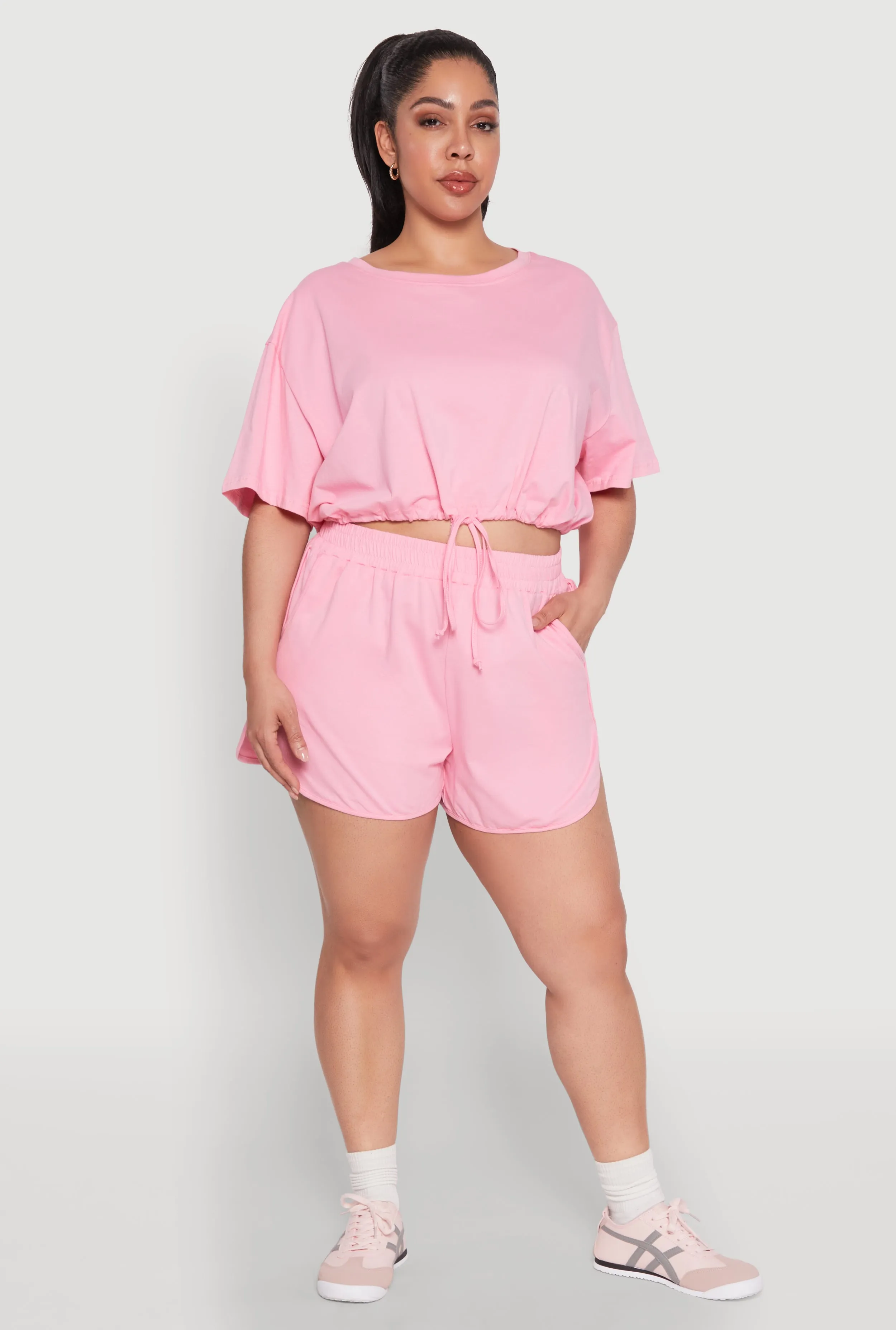Plus Size Daisy Drawstring Hem Crop Top sold by Rainbow product image thumbnail 2
