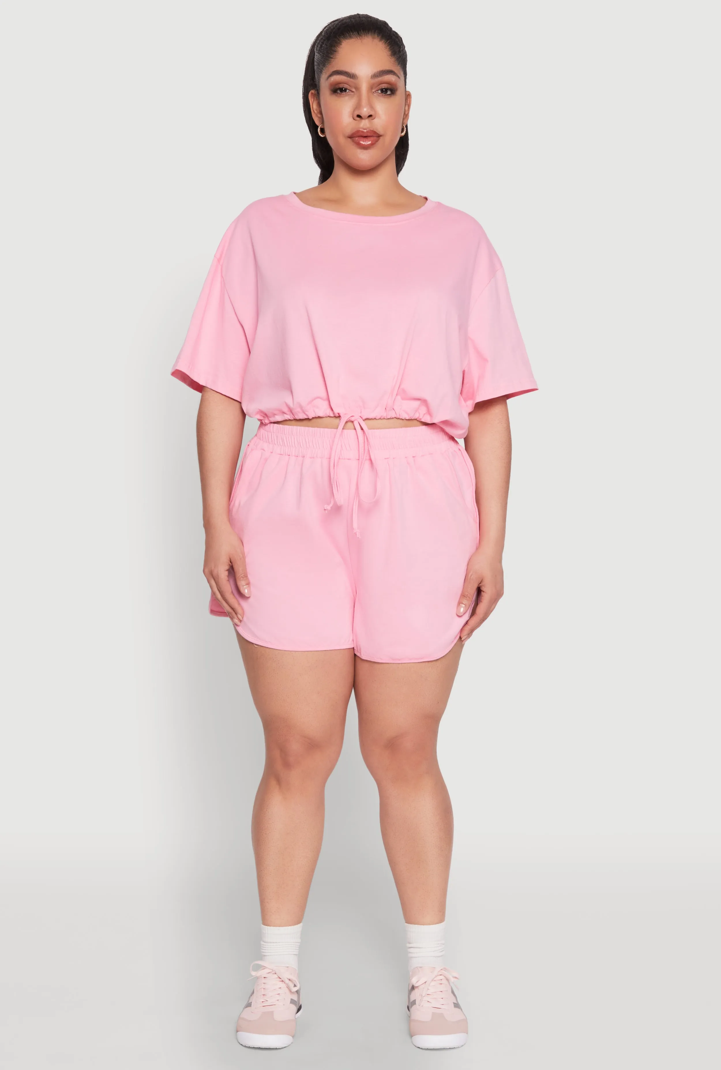 Plus Size Daisy Drawstring Hem Crop Top sold by Rainbow product image thumbnail 3