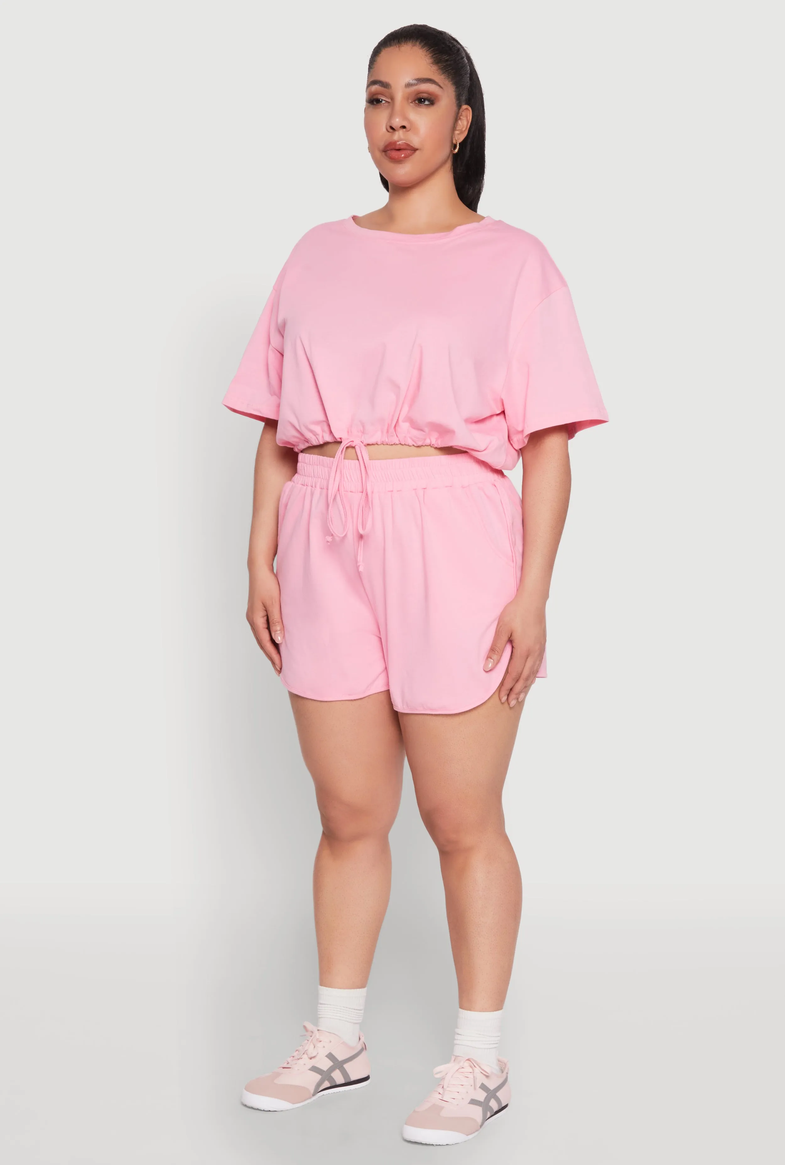 Plus Size Daisy Drawstring Hem Crop Top sold by Rainbow product image thumbnail 5