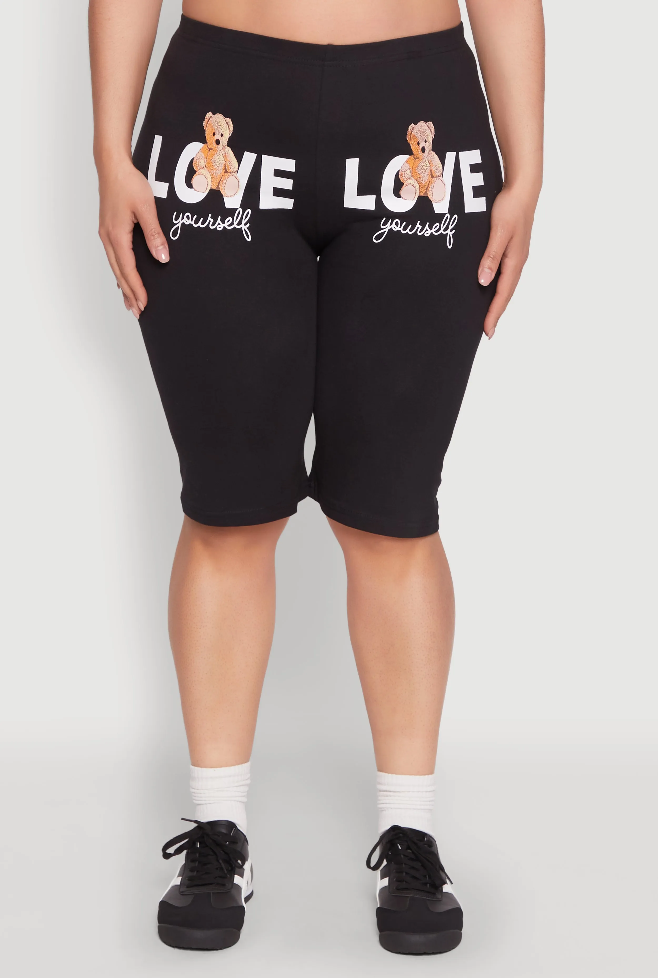 Plus Size Love Yourself Graphic Biker Shorts sold by Rainbow product image thumbnail 5