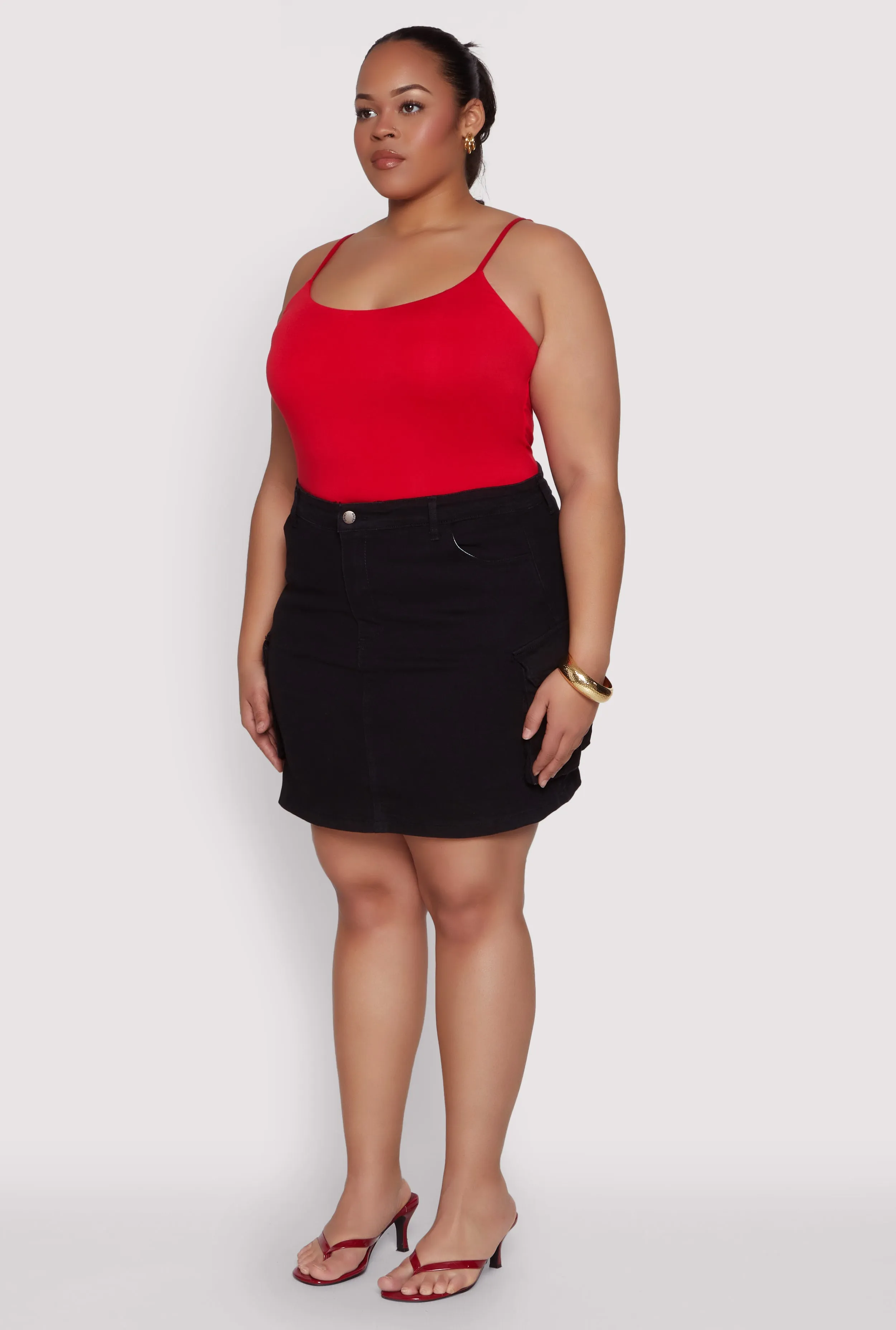 Plus Size Daisy Denim Cargo Skirt sold by Rainbow product image thumbnail 3