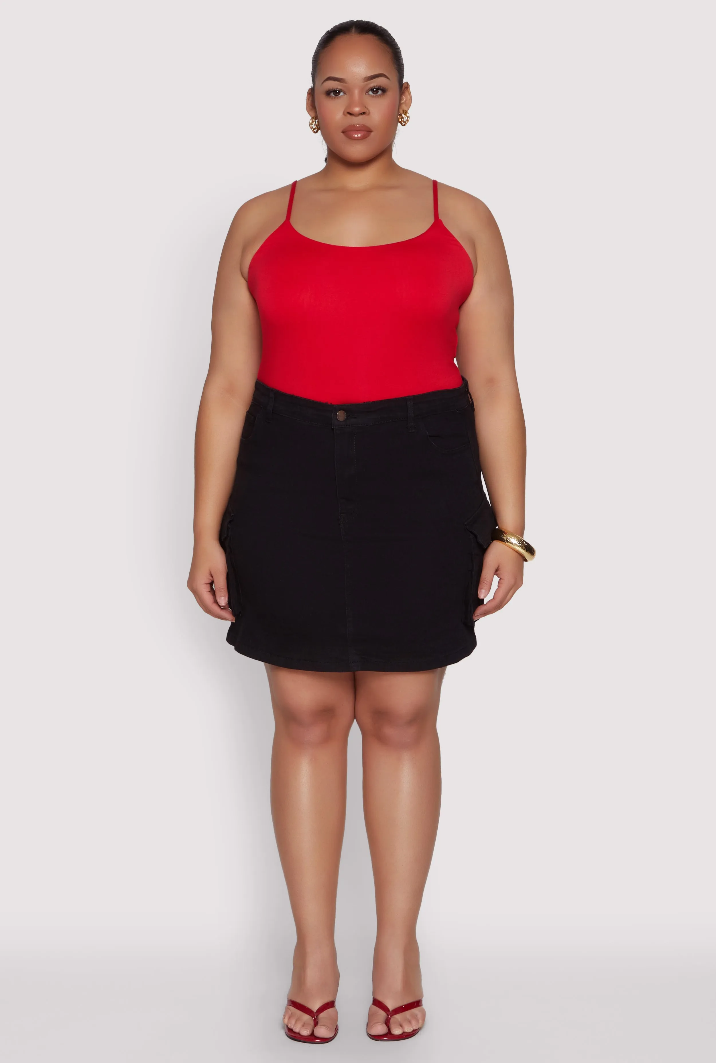 Plus Size Daisy Denim Cargo Skirt sold by Rainbow product image thumbnail 2