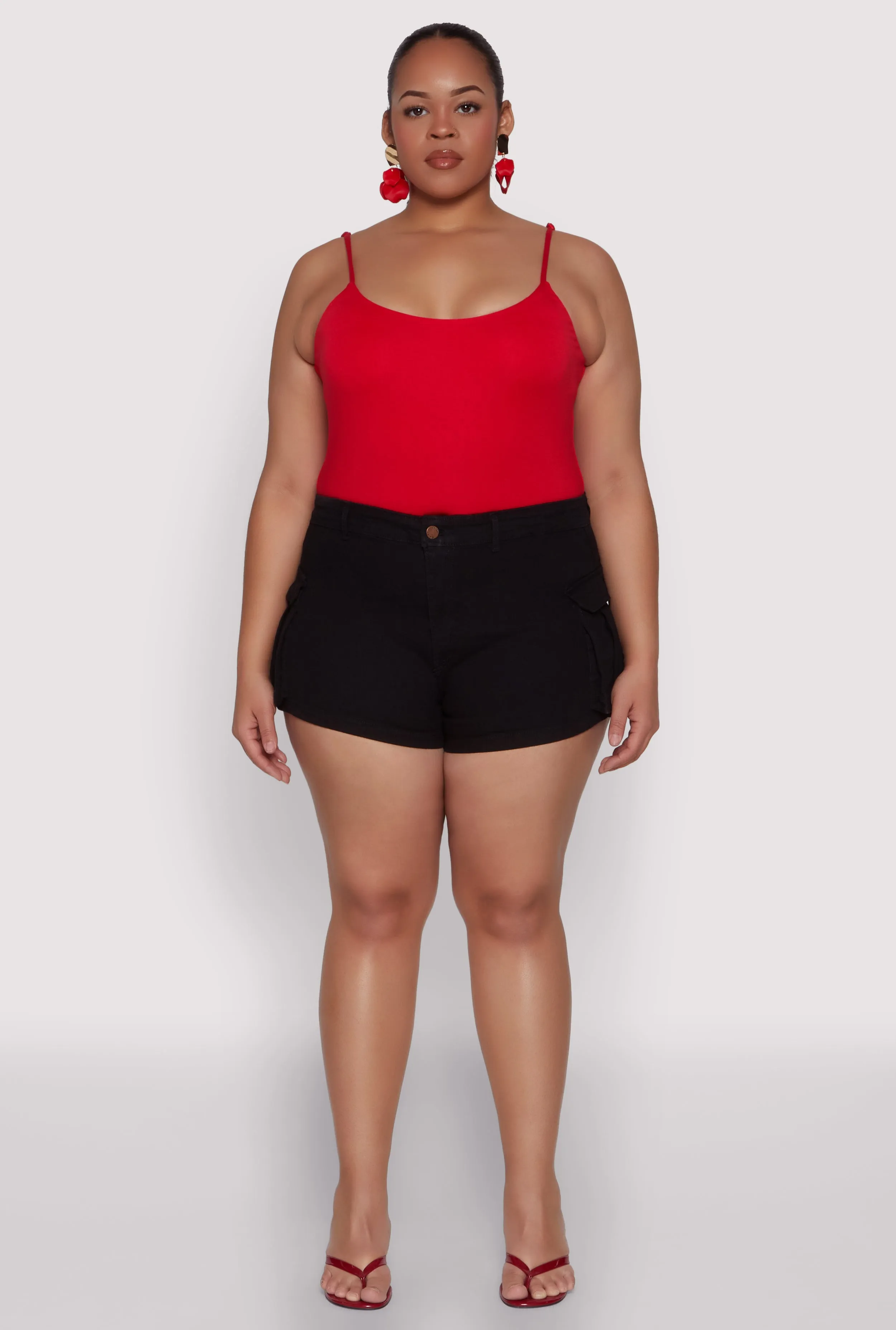 Plus Size Daisy Denim Cargo Shorts sold by Rainbow