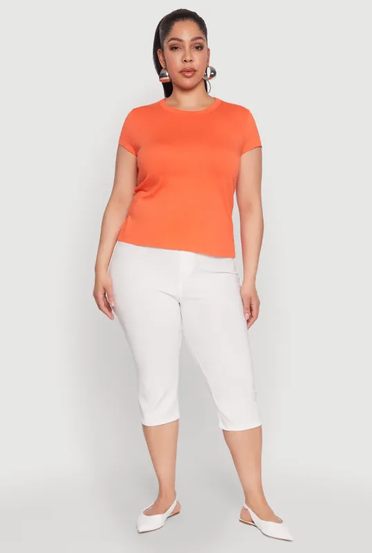 Plus Size Short Sleeve Crew Neck Tee sold by Rainbow