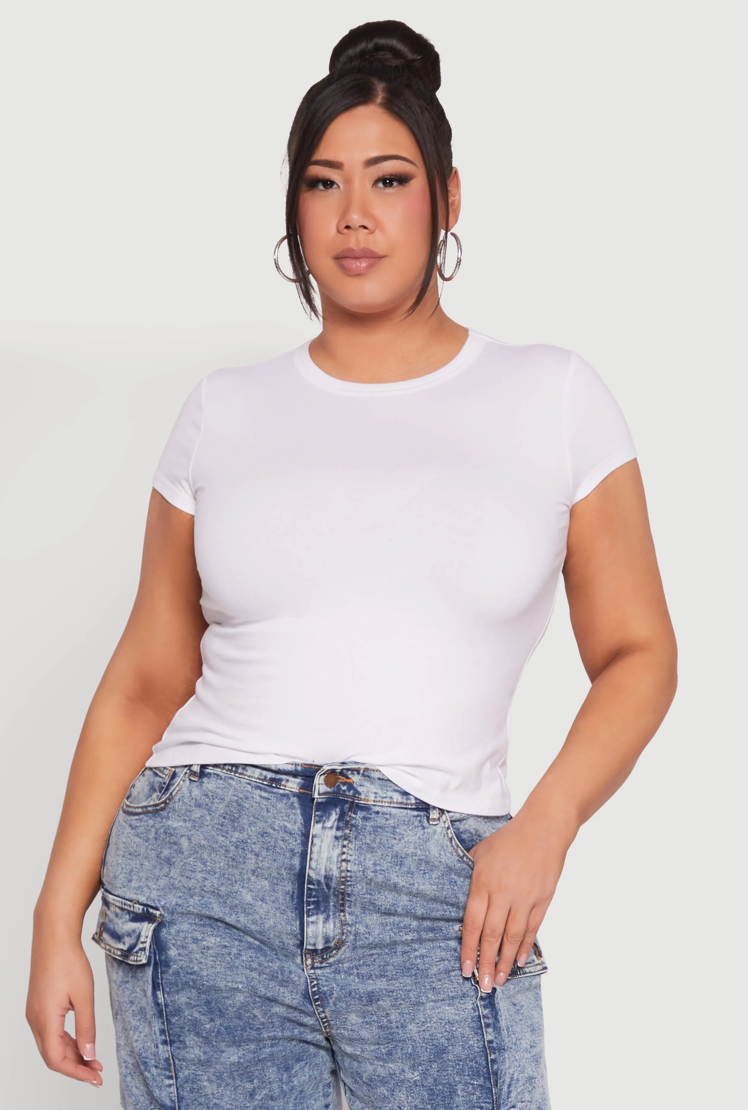 Plus Size Short Sleeve Crew Neck Tee sold by Rainbow product image thumbnail 2