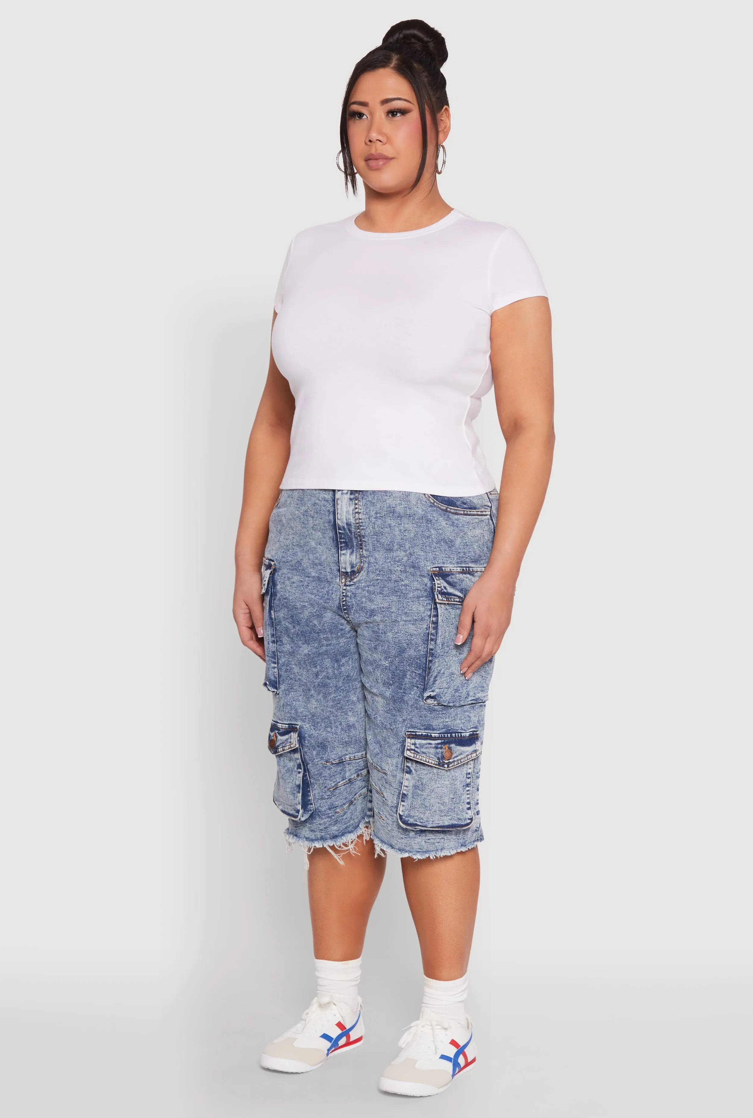 Plus Size Short Sleeve Crew Neck Tee sold by Rainbow product image thumbnail 5