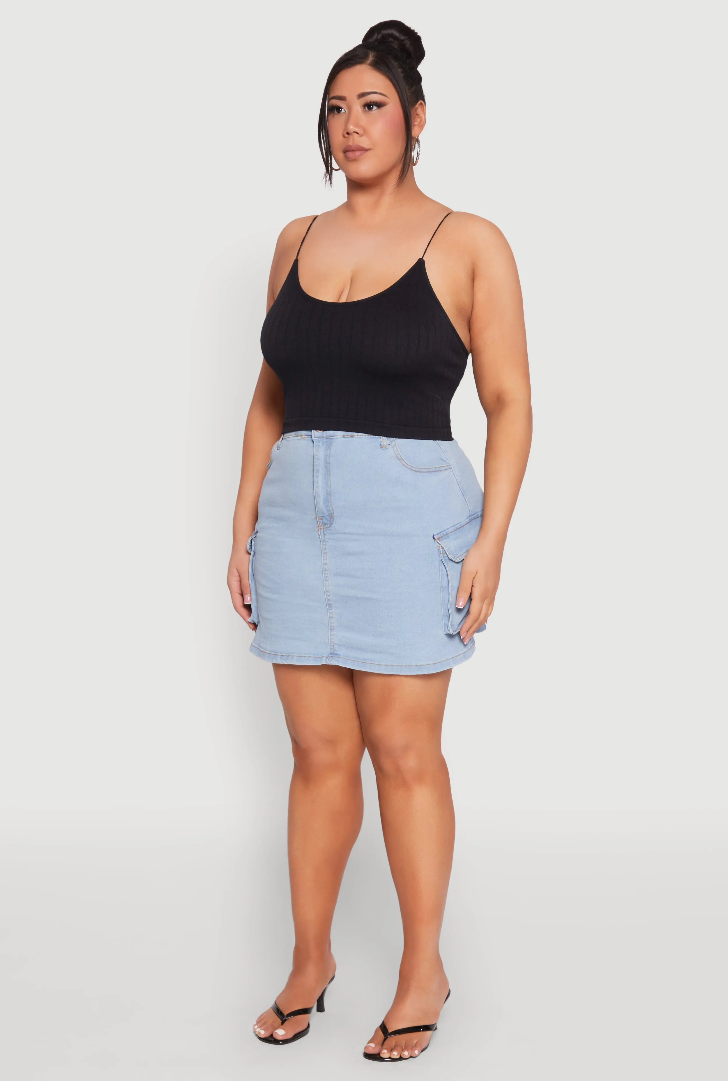 Plus Size Daisy Denim Cargo Skirt sold by Rainbow product image thumbnail 3