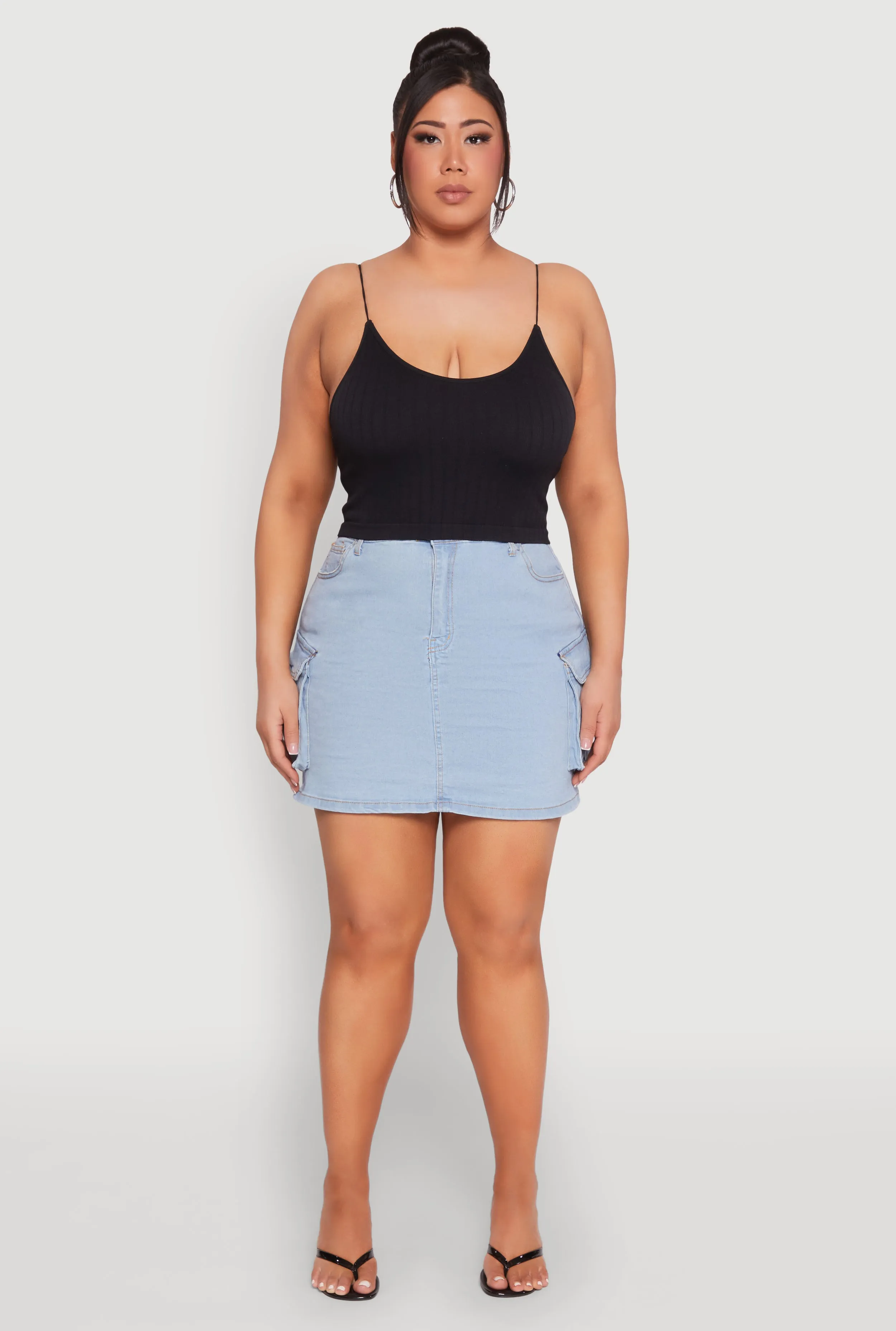 Plus Size Daisy Denim Cargo Skirt sold by Rainbow product image thumbnail 2