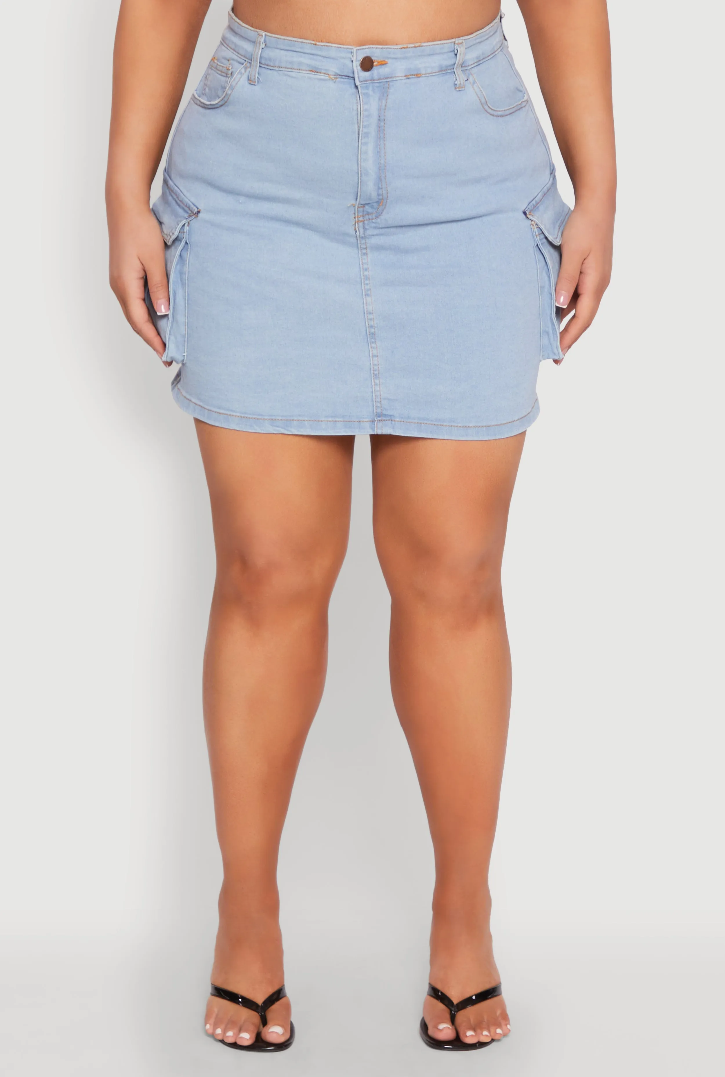 Plus Size Daisy Denim Cargo Skirt sold by Rainbow product image thumbnail 5