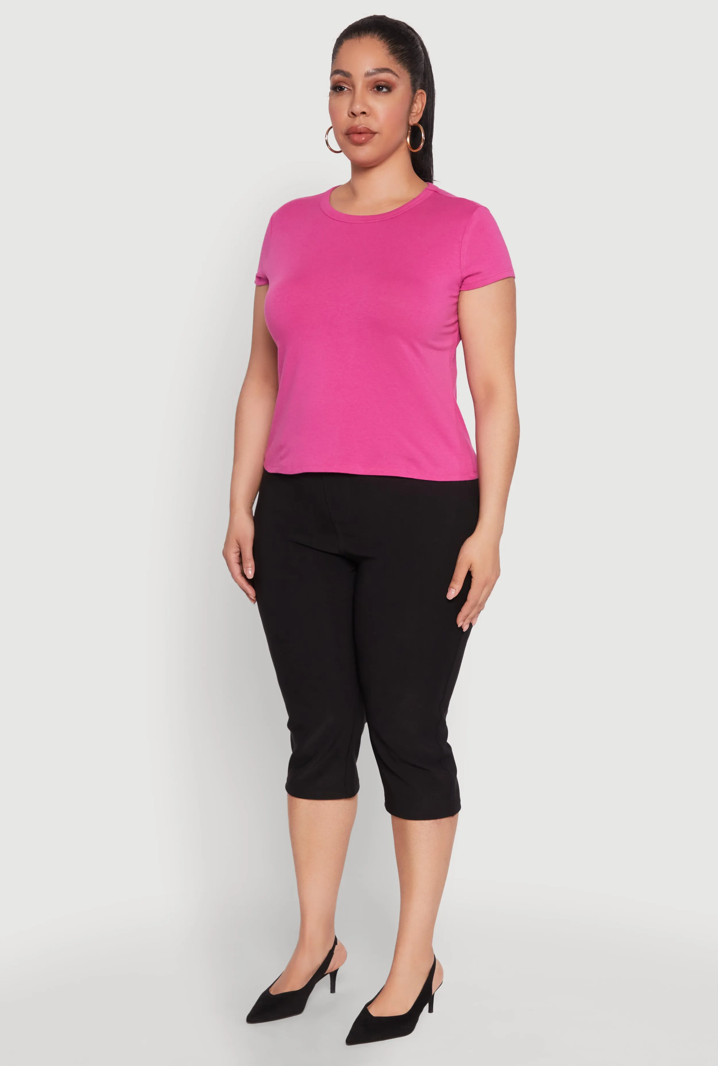 Plus Size Short Sleeve Crew Neck Tee sold by Rainbow product image thumbnail 5