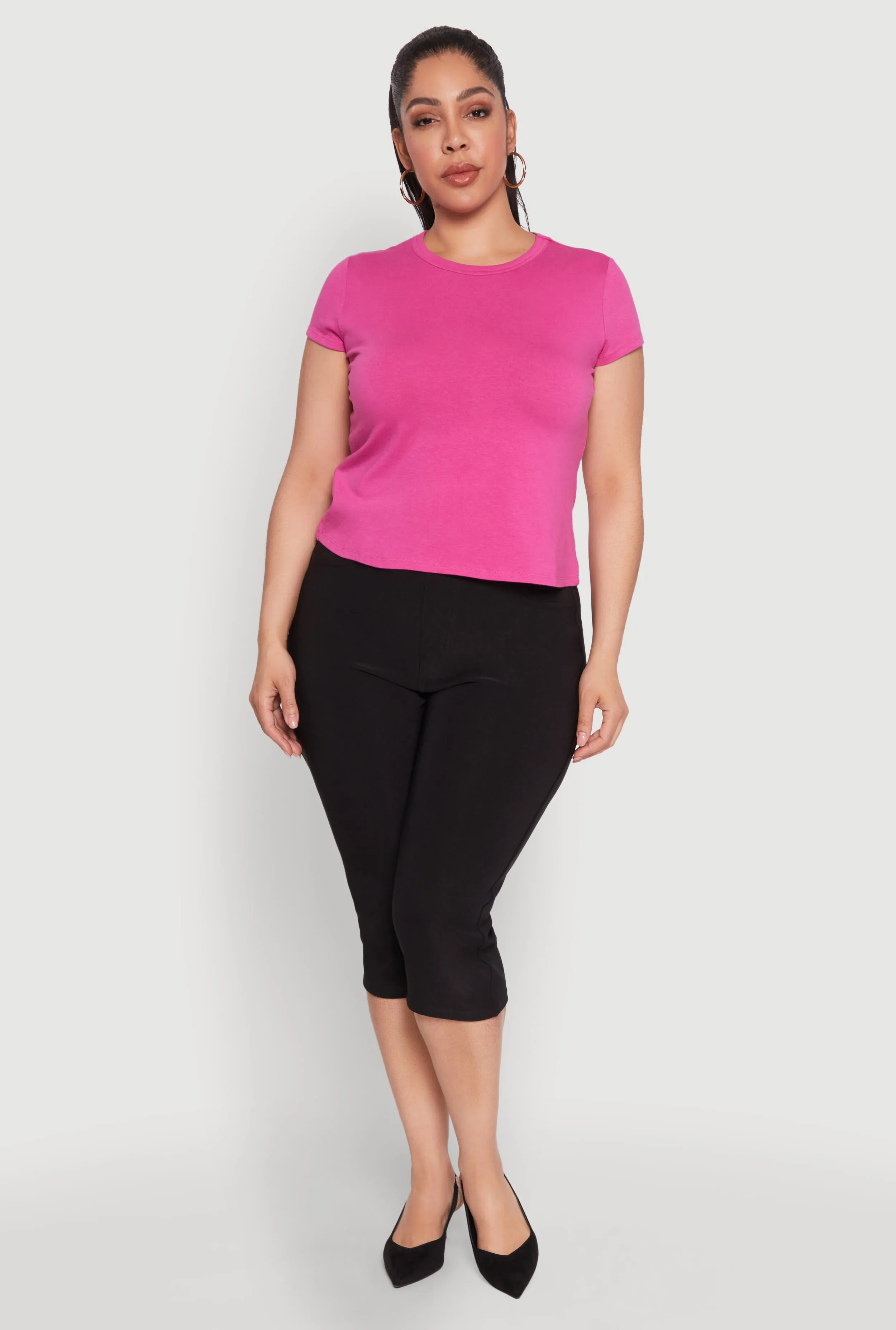 Plus Size Short Sleeve Crew Neck Tee sold by Rainbow