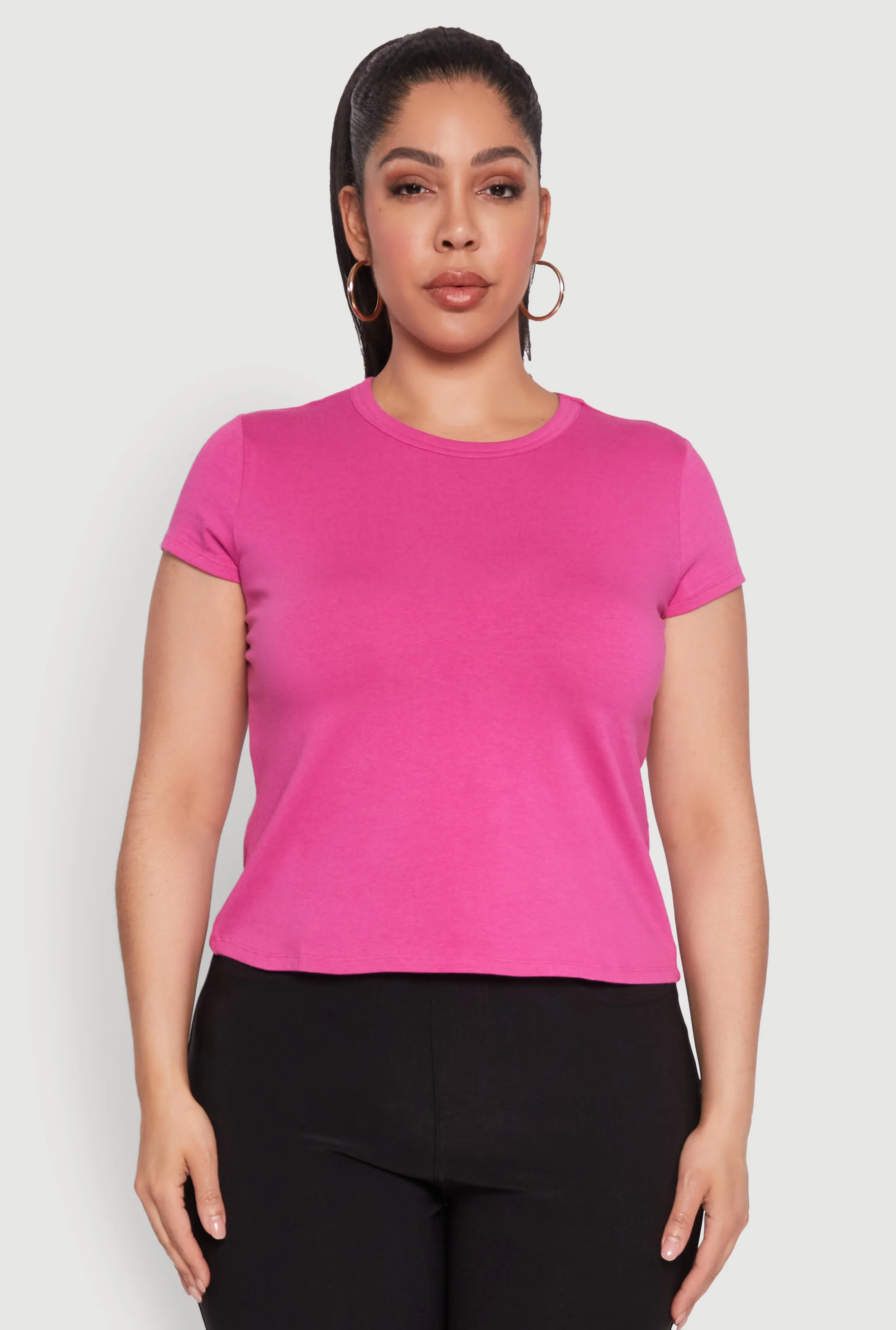 Plus Size Short Sleeve Crew Neck Tee sold by Rainbow product image thumbnail 2