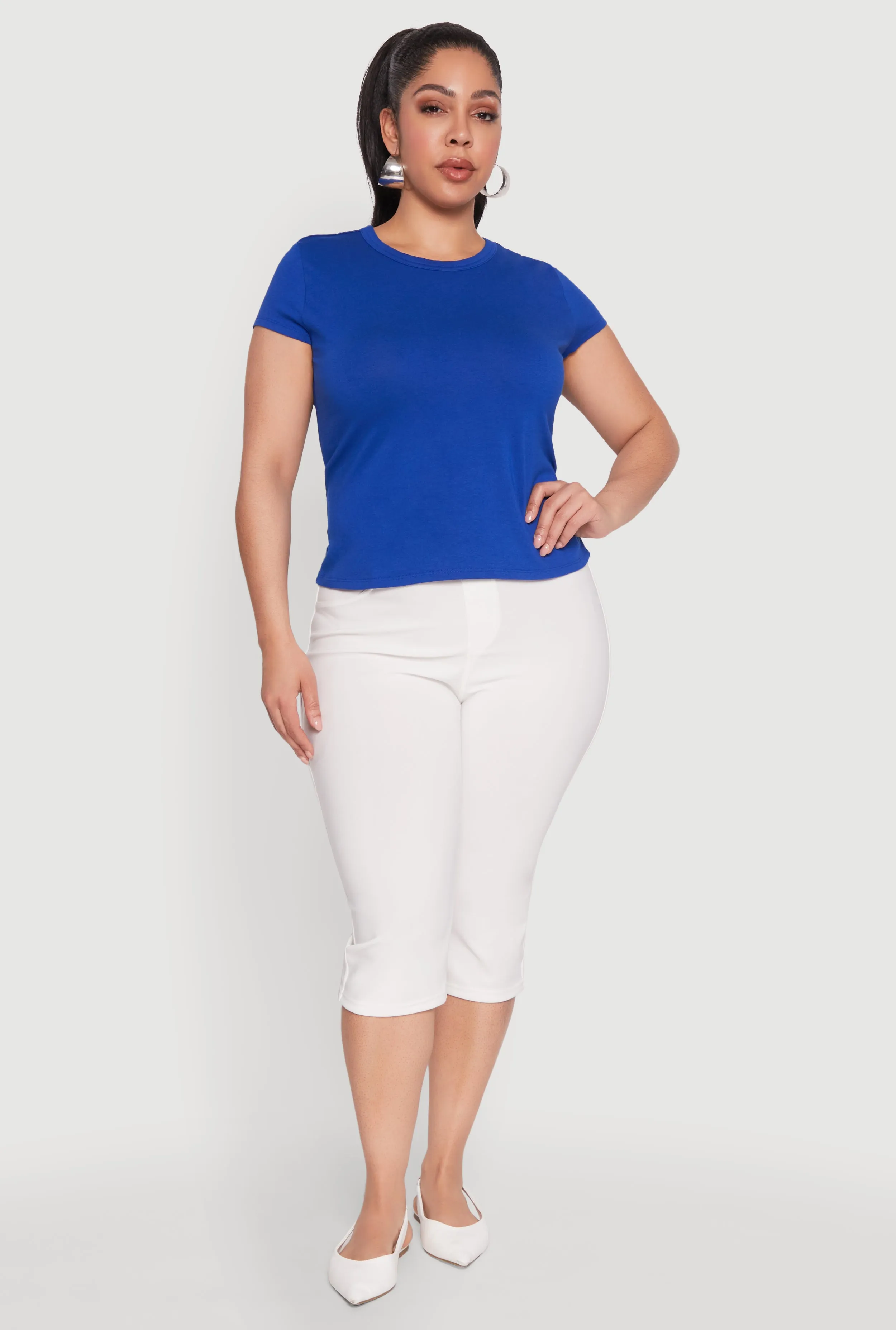 Plus Size Short Sleeve Crew Neck Tee sold by Rainbow product image thumbnail 3