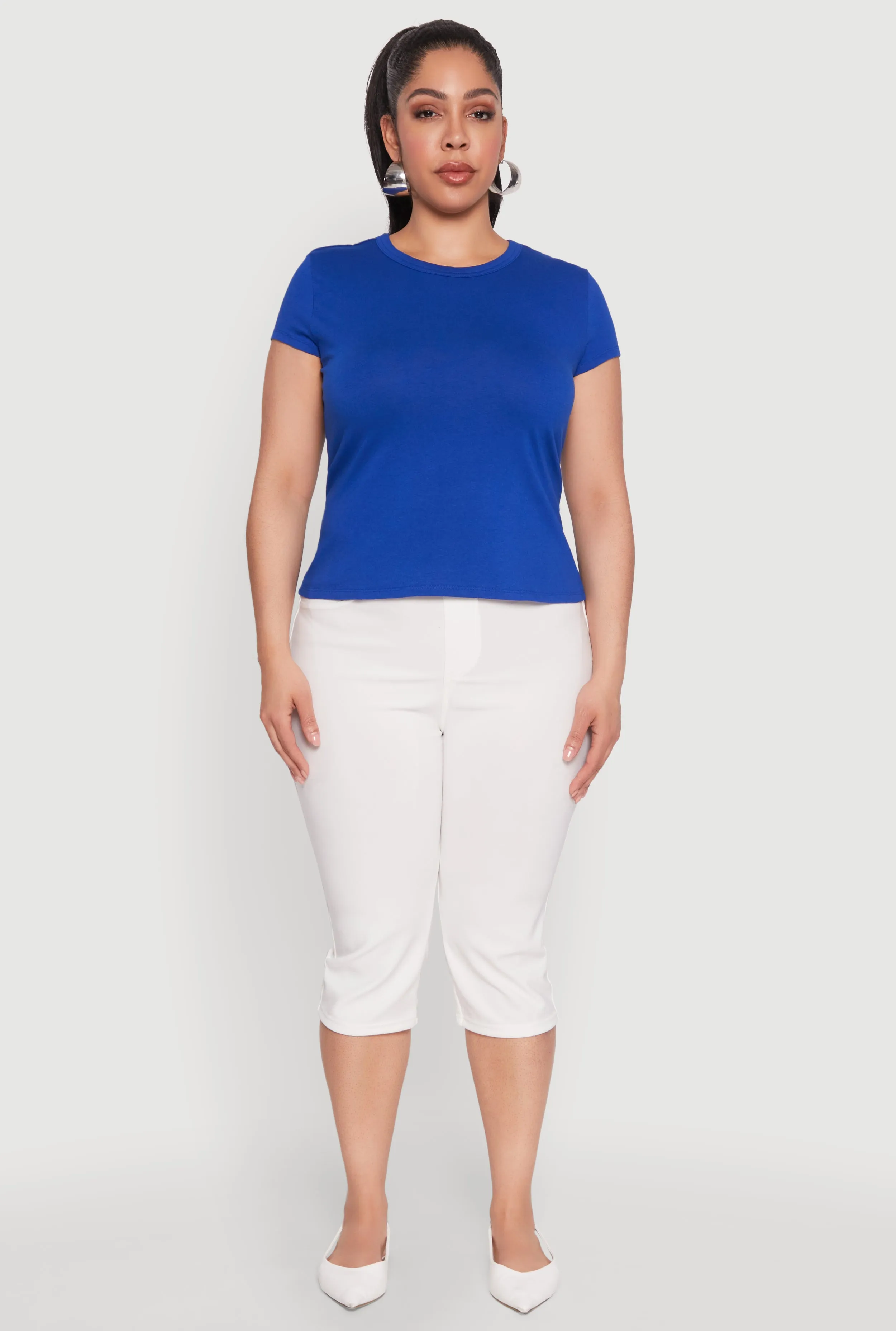 Plus Size Short Sleeve Crew Neck Tee sold by Rainbow