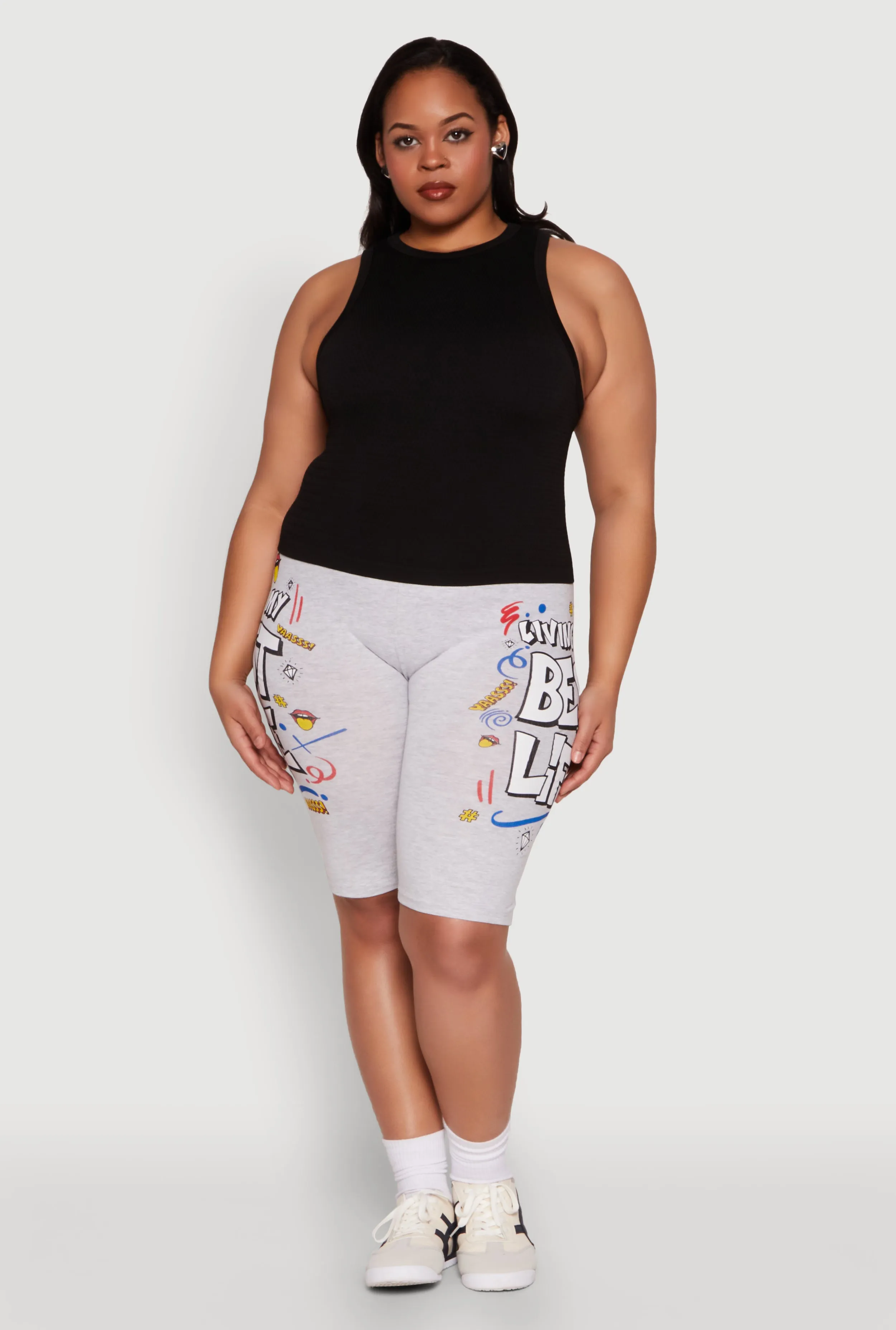 Plus Size Living My Best Life Graphic Shorts sold by Rainbow