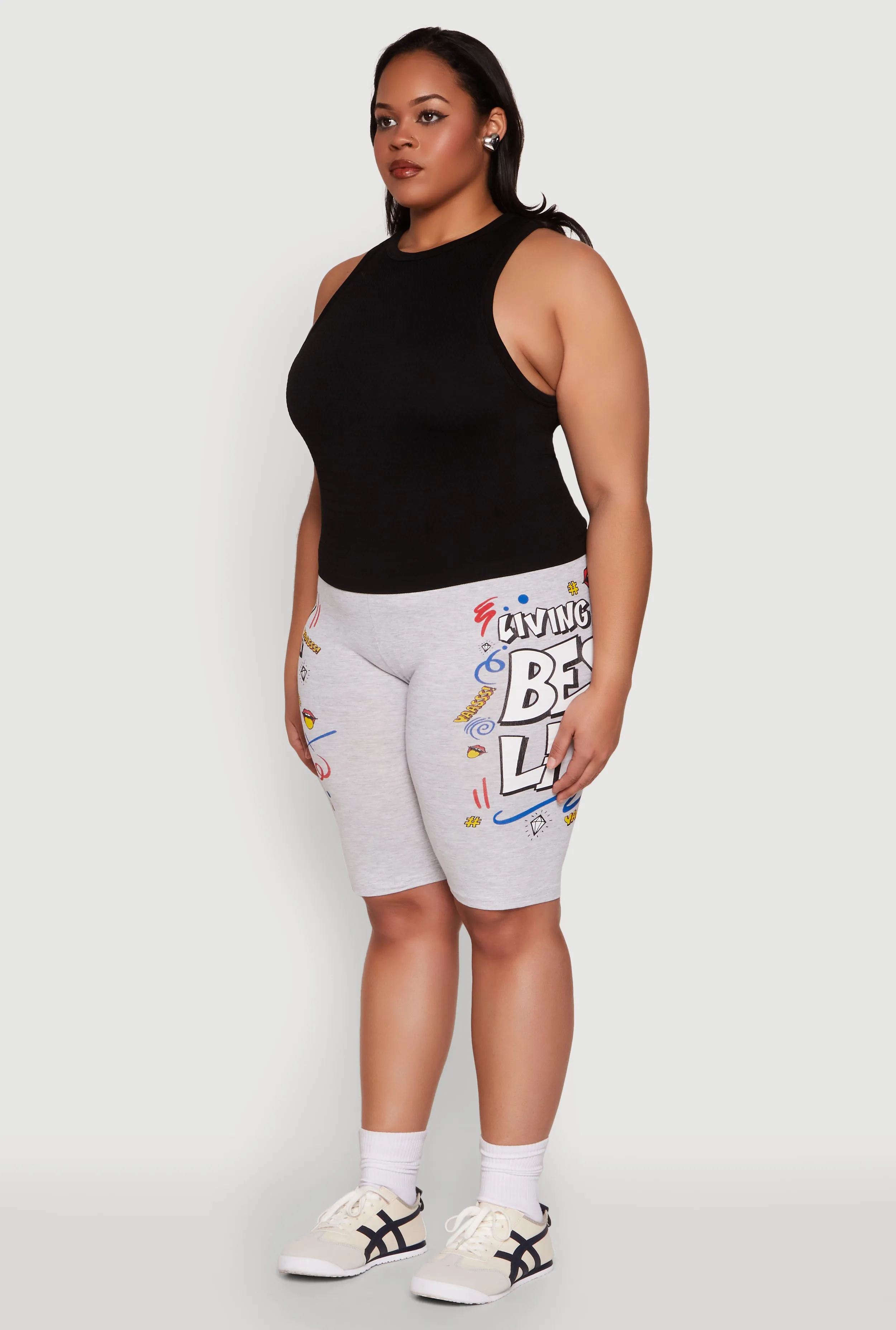 Plus Size Living My Best Life Graphic Shorts sold by Rainbow product image thumbnail 3