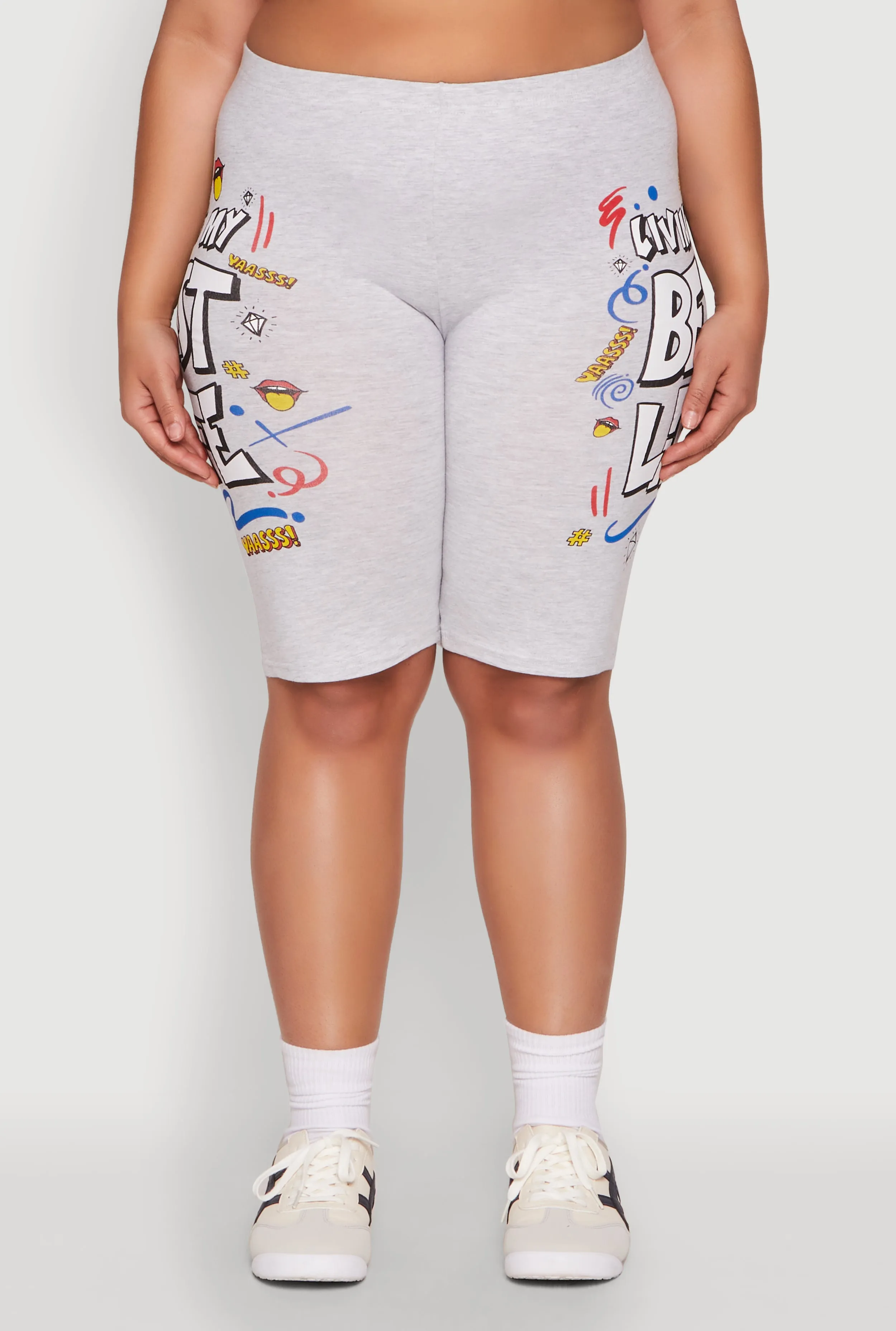Plus Size Living My Best Life Graphic Shorts sold by Rainbow product image thumbnail 5